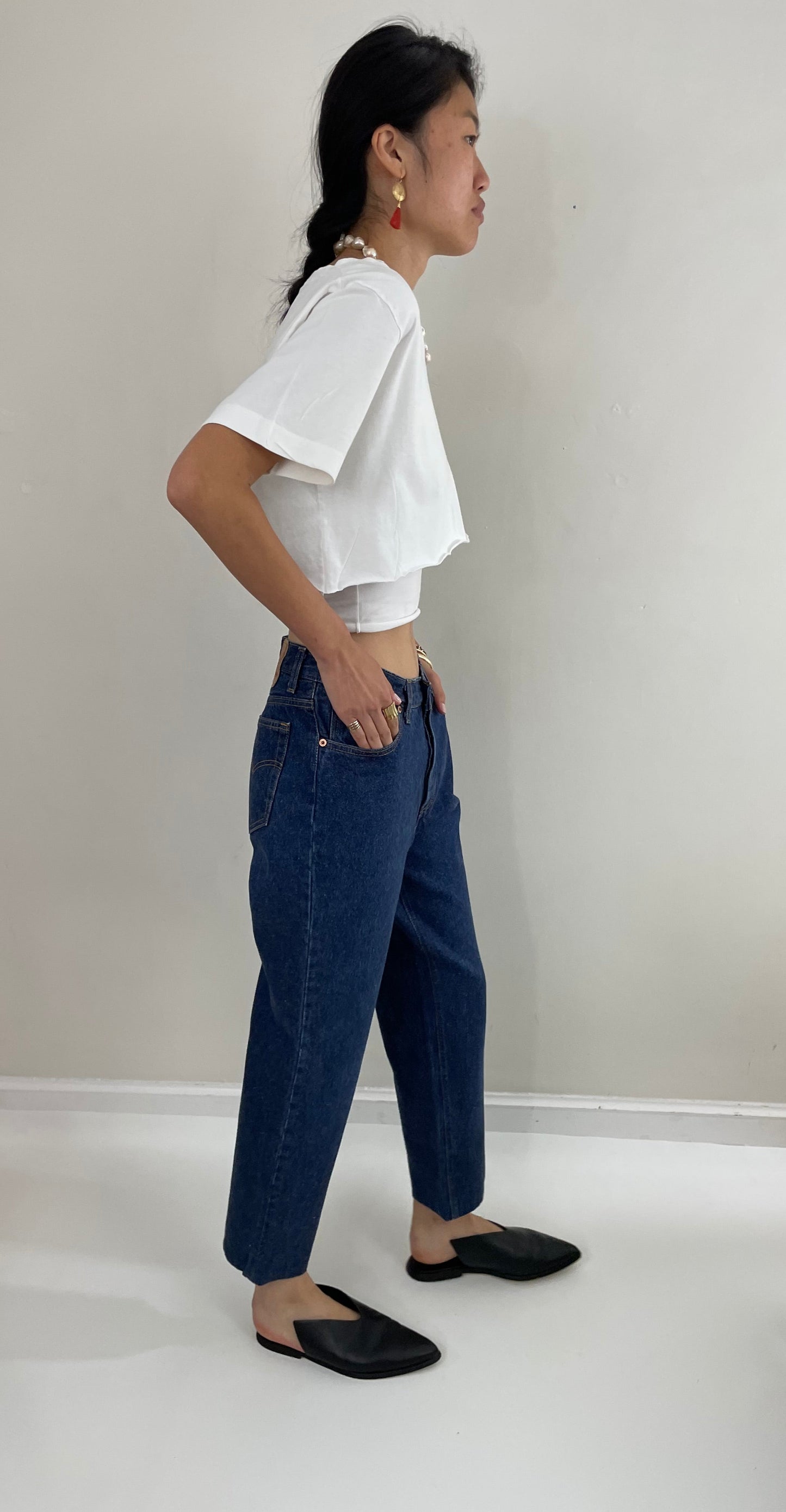 Vintage 80s Levi's 501 shrink to fit petite womens button fly dark wash Levis jeans size 27 x 27