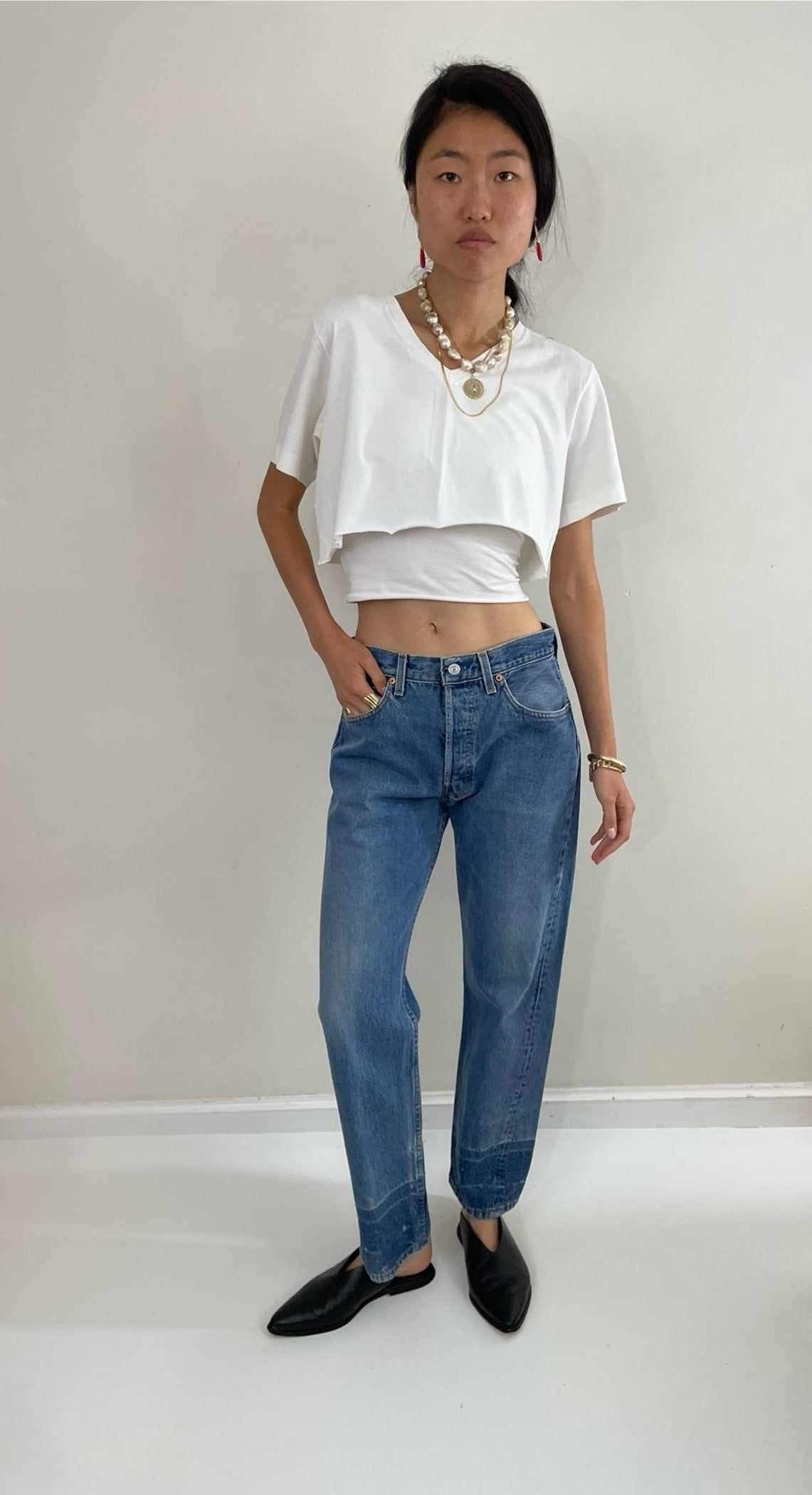 Vintage 80s Levi's 501 medium wash button fly iconic red tab faded Levis jeans made in USA size 30 x 30