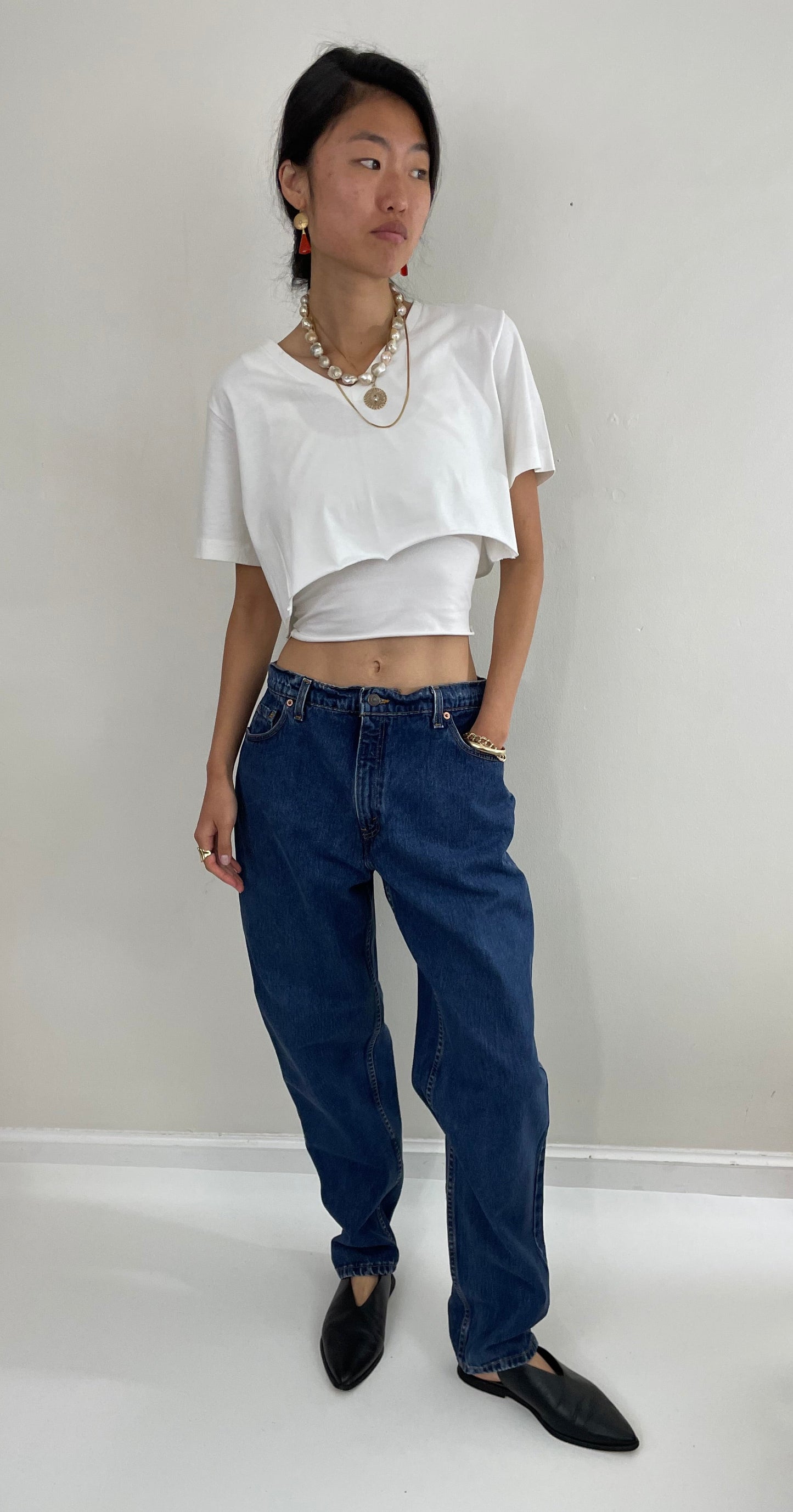 Vintage 80s Levi's 550 high waisted dark wash zipper tall mom Levis jeans size waist 32 x 32
