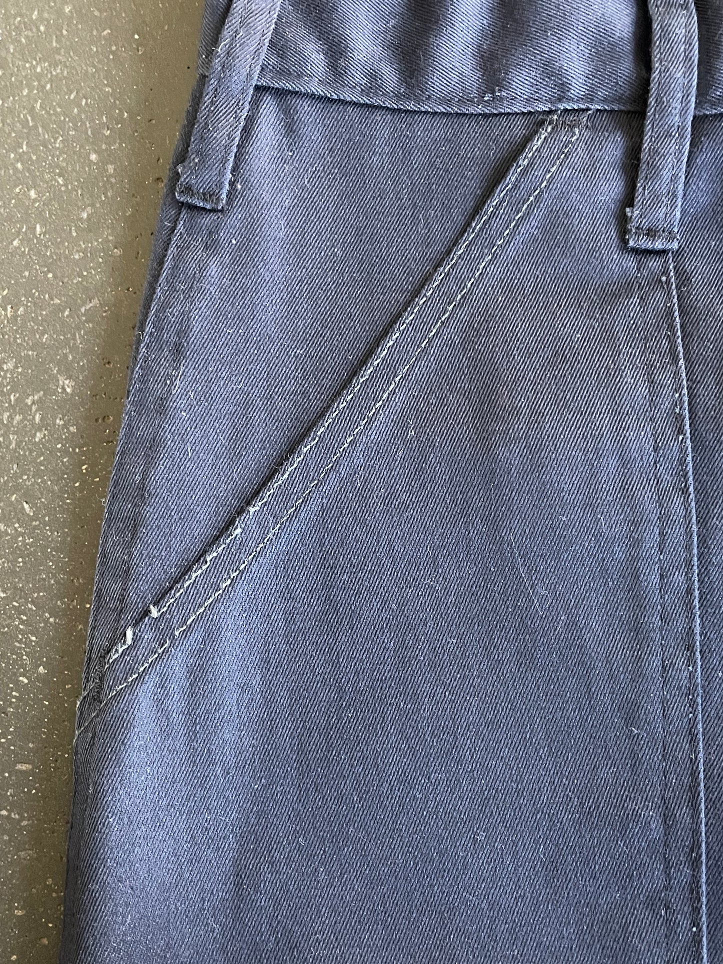 vintage navy blue utility uniform work cotton blend pants tall size 30