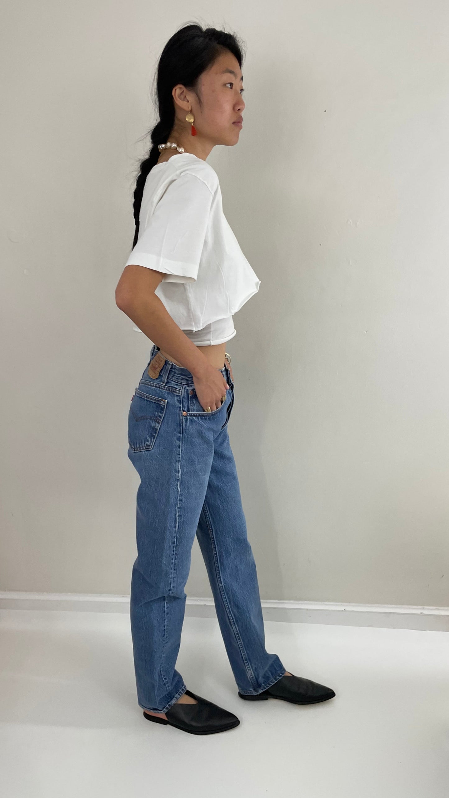 Vintage 80s Levi's jeans faded shrink to fit button fly red tab boyfriend Levis 501 jeans tall size 30 x 32 New