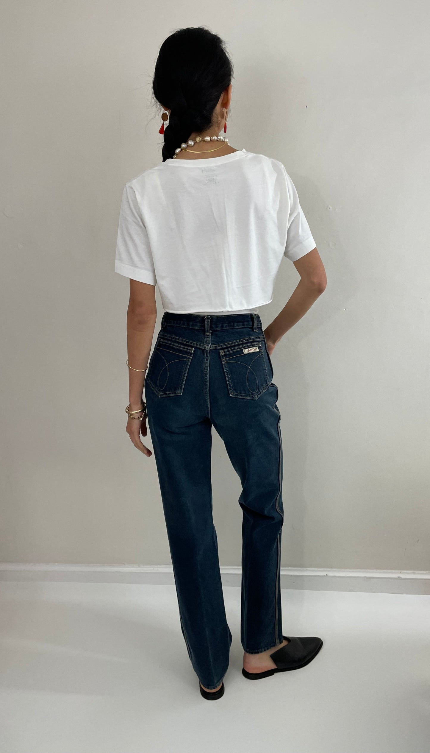 80s vintage Calvin Klein medium wash iconic American designer 90s jeans made in USA size 26 x 32