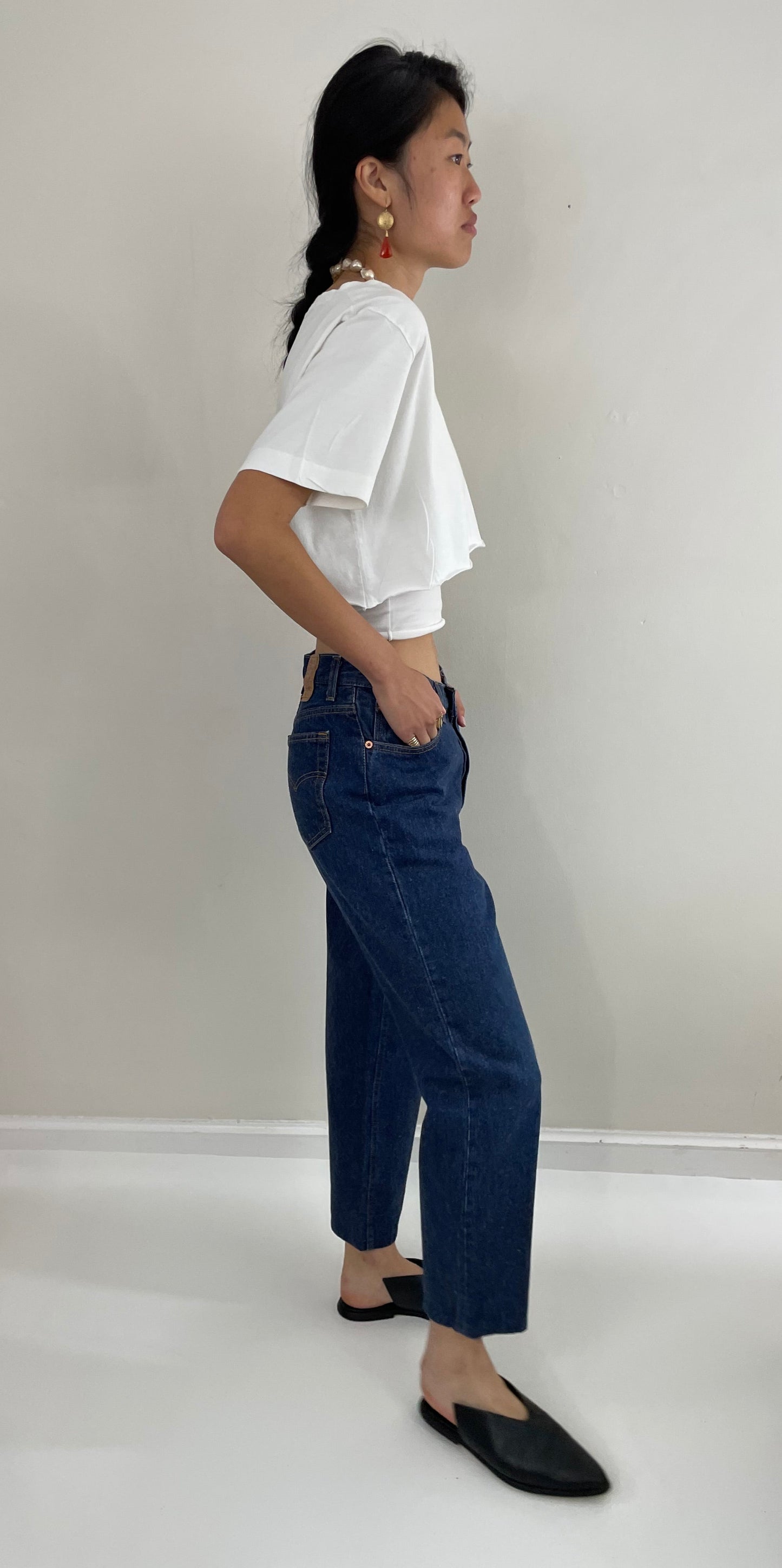 Vintage 80s Levi's 501 shrink to fit petite womens button fly dark wash Levis jeans size 27 x 27