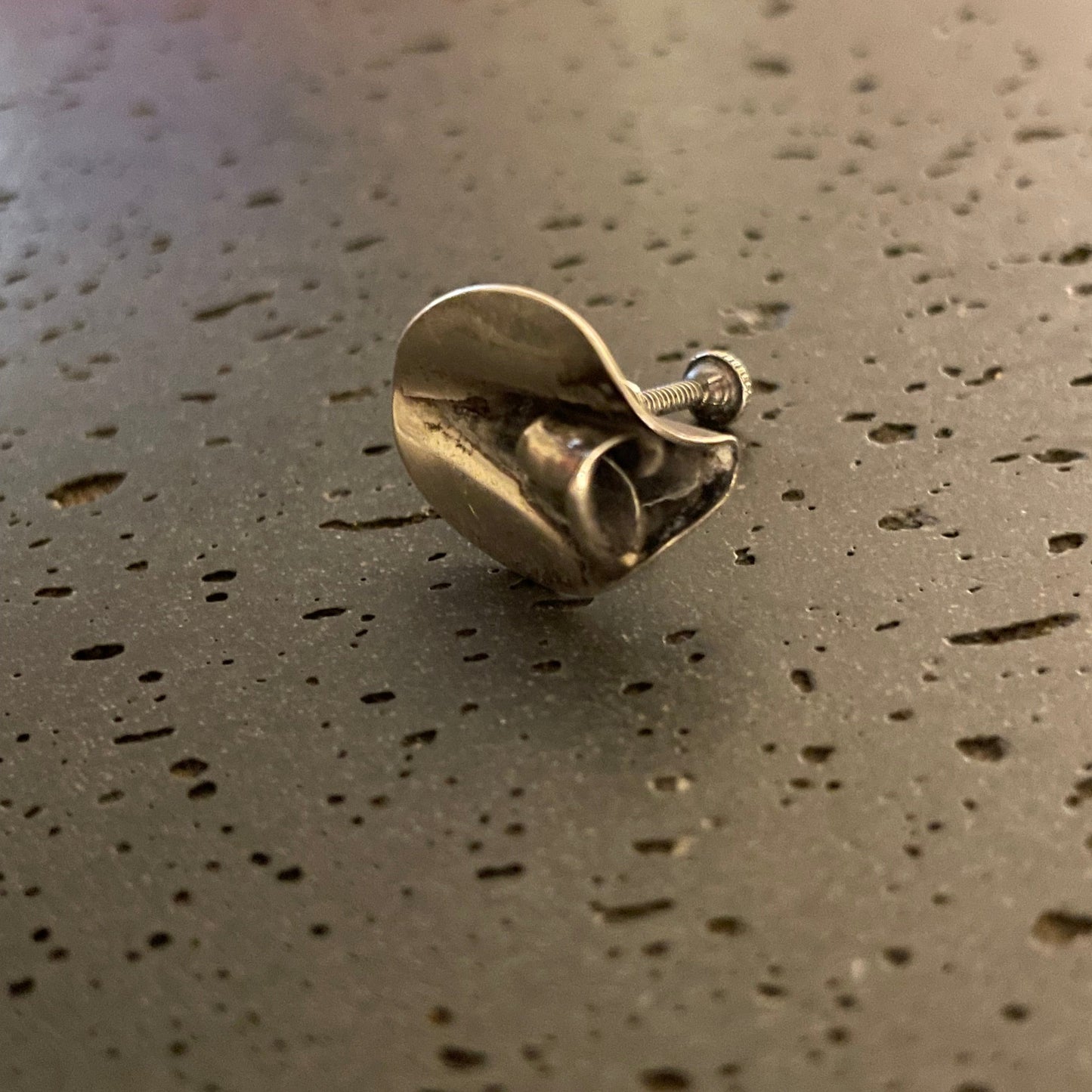 vintage 50s Scandinavian earrings | sterling silver 925 handcrafted modernist Nordic sculptural screw back earrings