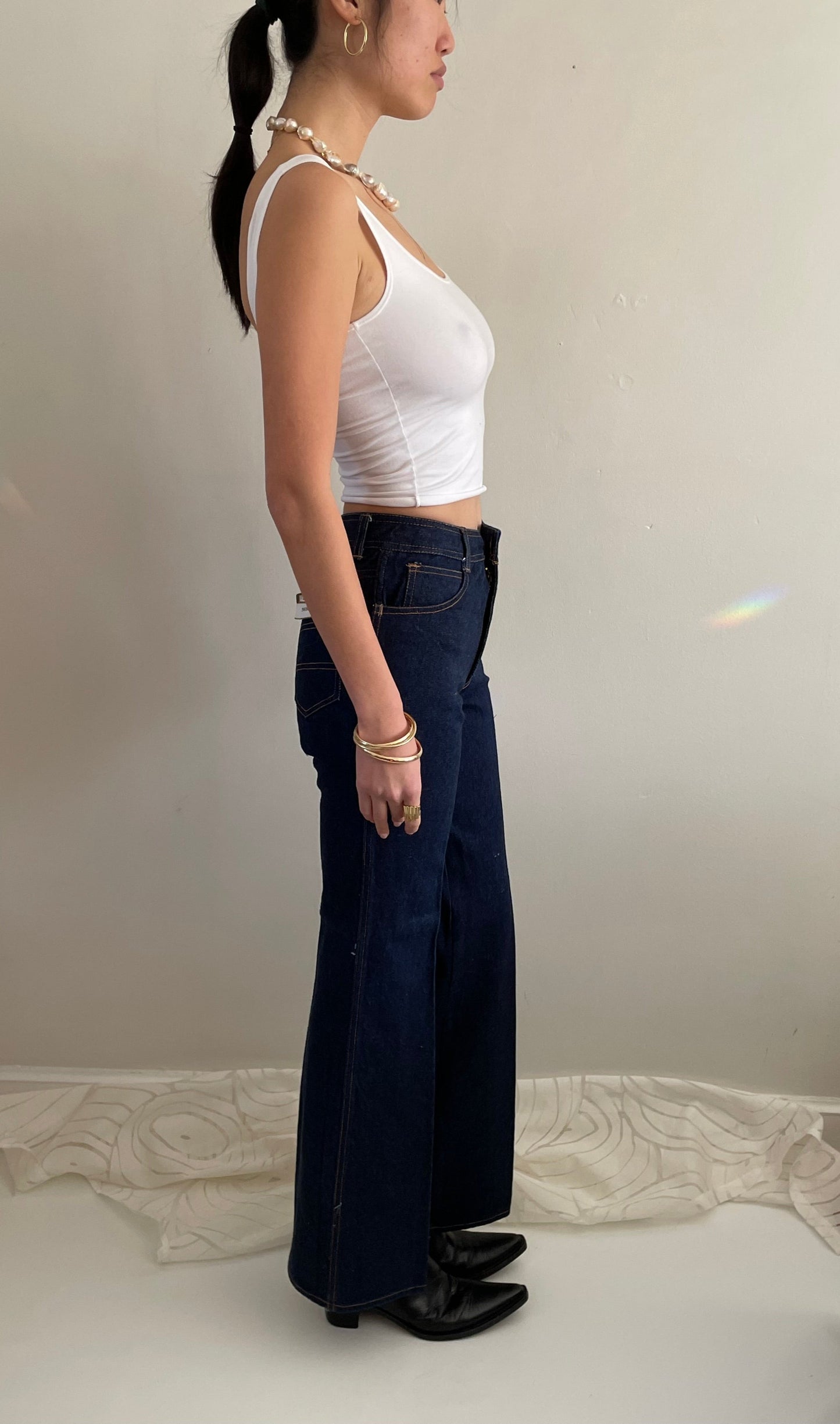 vintage 90s dark wash flared wide leg Deadstock NWT Swing Jeans | size 26 waist