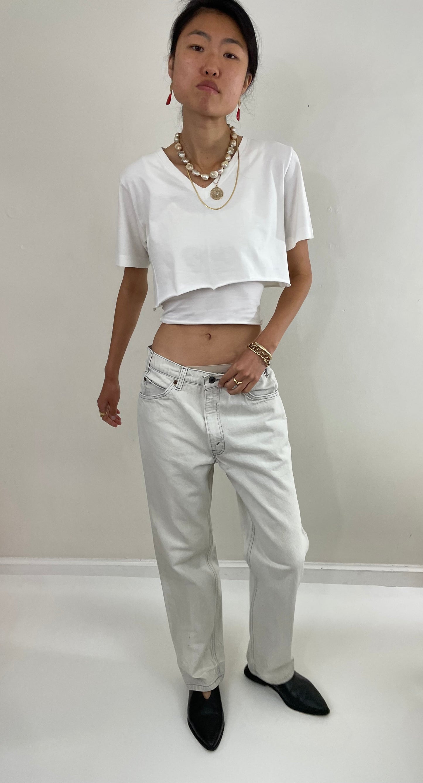 Vintage 80s Levi's 509 pale light blue gray black tab Levis zipper Dad boyfriend Levis jeans made USA size 32 x 29