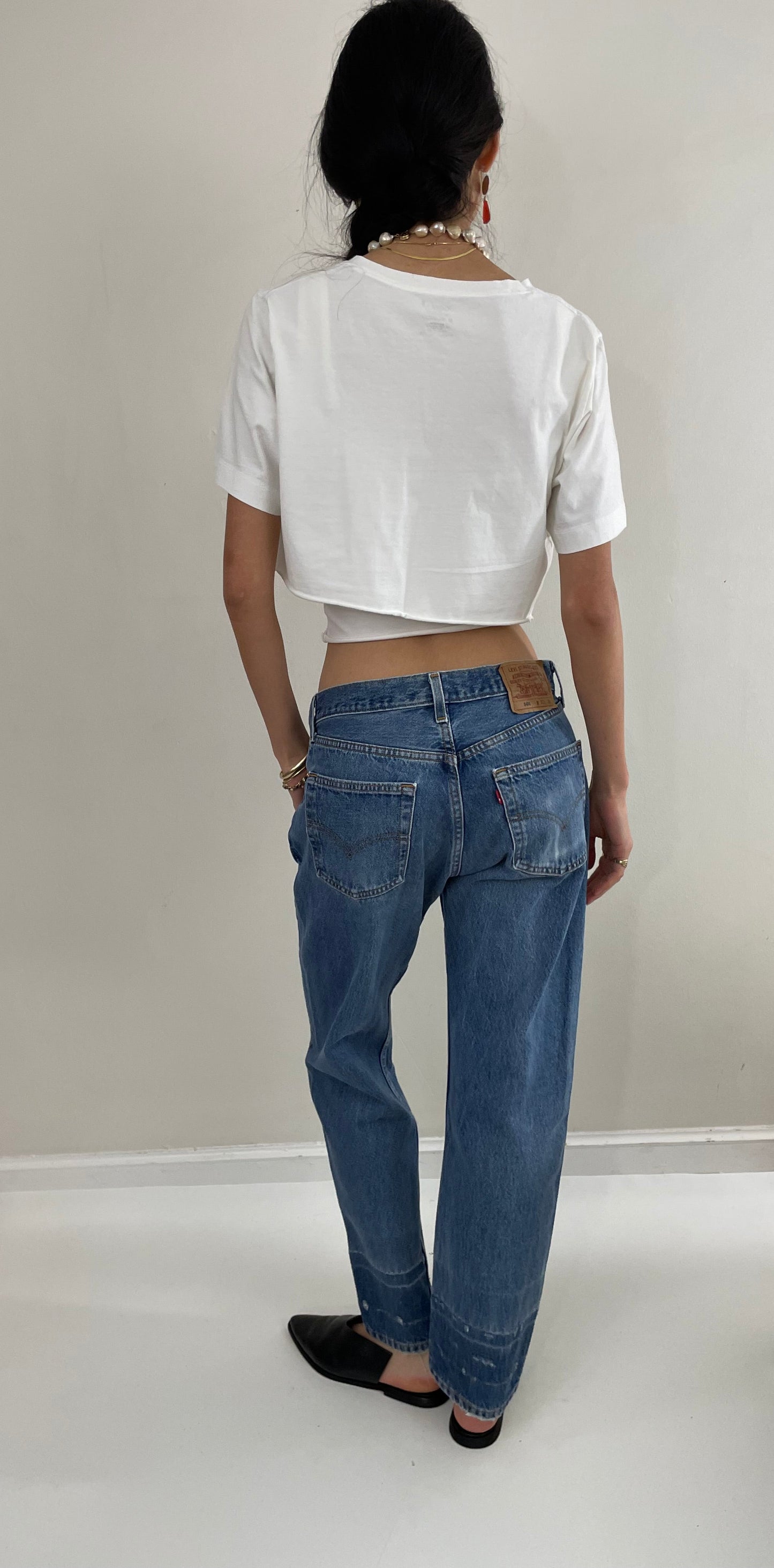 Vintage 80s Levi's 501 medium wash button fly iconic red tab faded Levis jeans made in USA size 30 x 30