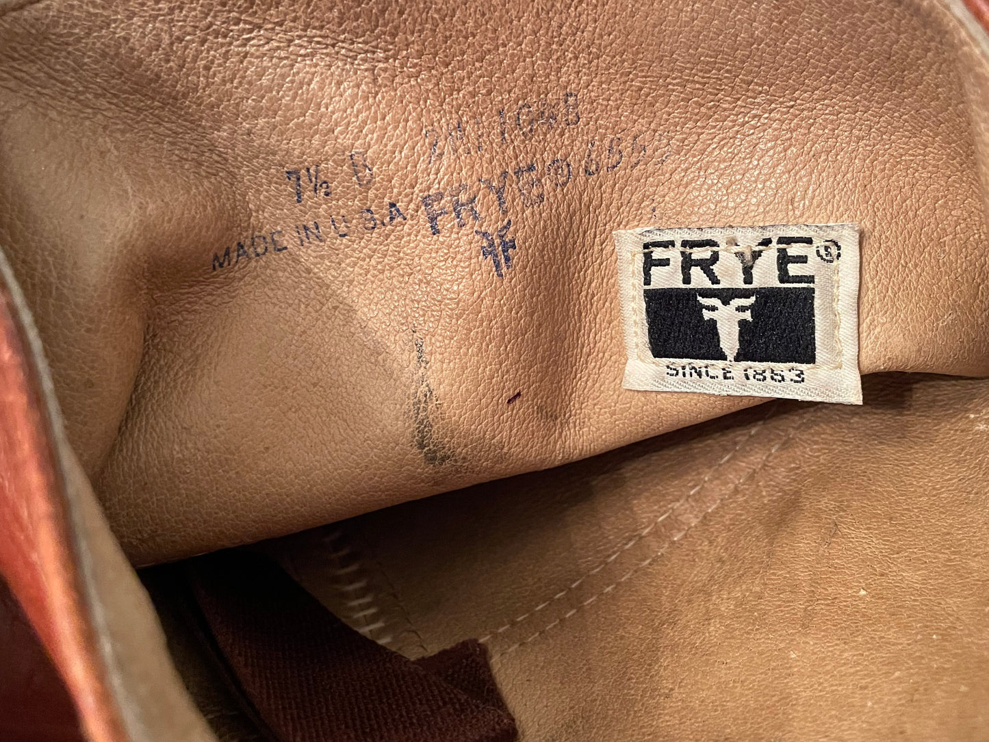 Vintage 70s Frye Leather Boots Tall Chestnut Leather Campus Boots 7.5 B