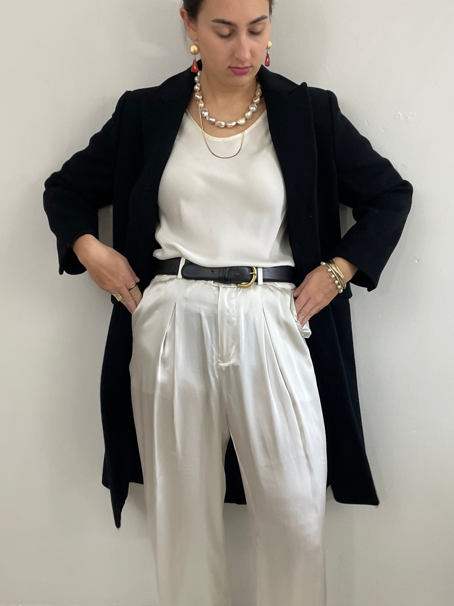 Vintage 90s Perry Ellis Merino Wool Overcoat Winter Coat