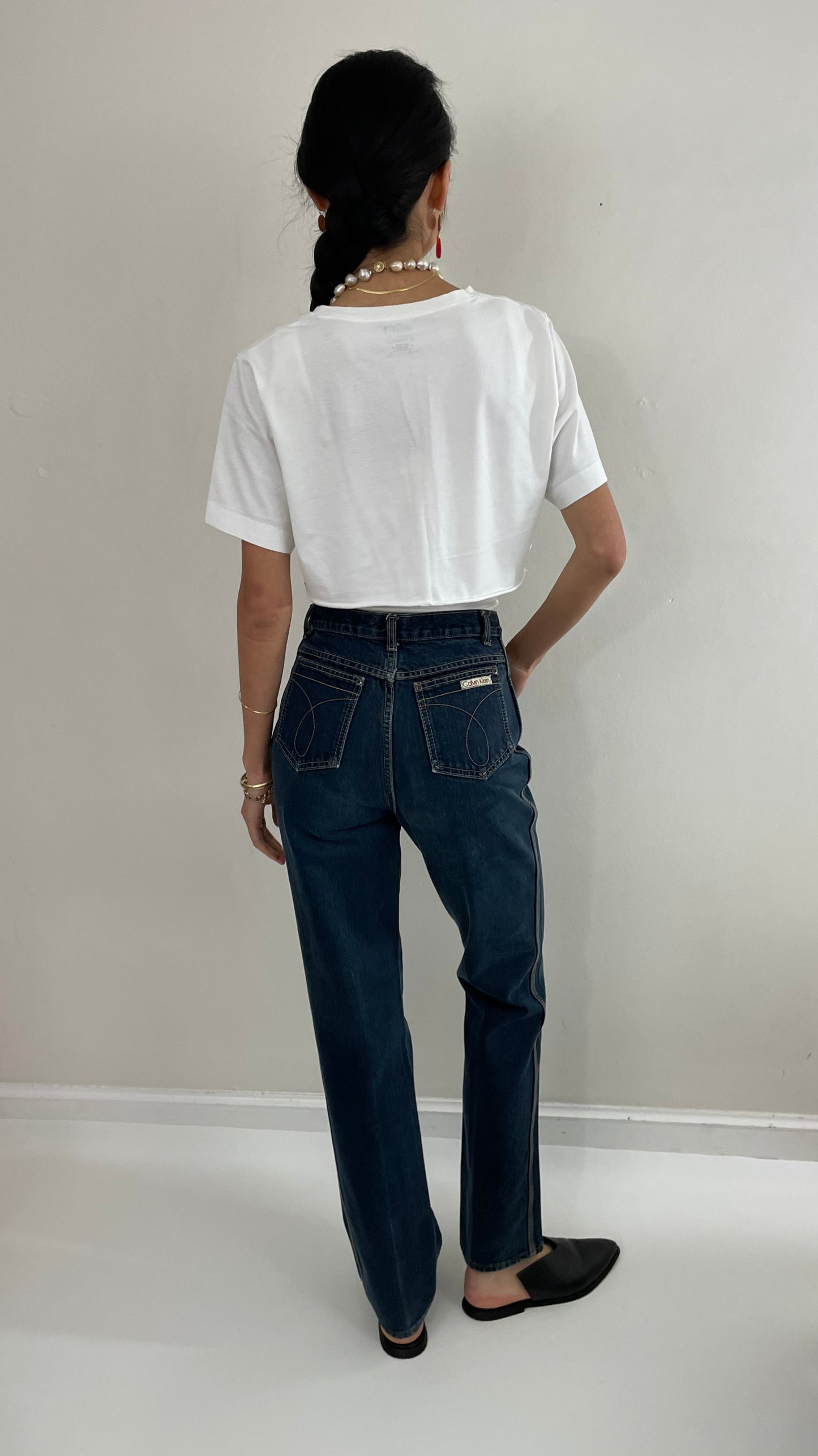 80s vintage Calvin Klein medium wash iconic American designer 90s jeans made in USA size 26 x 32