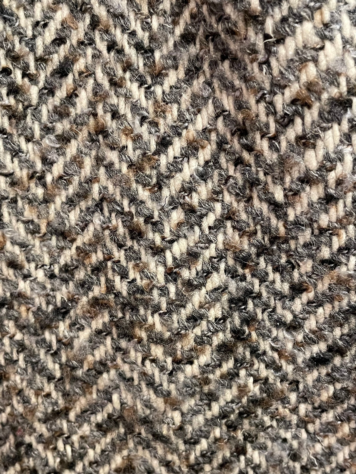 Vintage 90s Long Herringbone Tweed Double Breasted Overcoat Winter