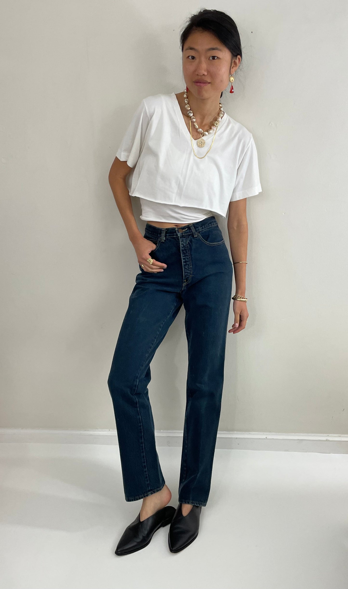 80s vintage Calvin Klein medium wash iconic American designer 90s jeans made in USA size 26 x 32