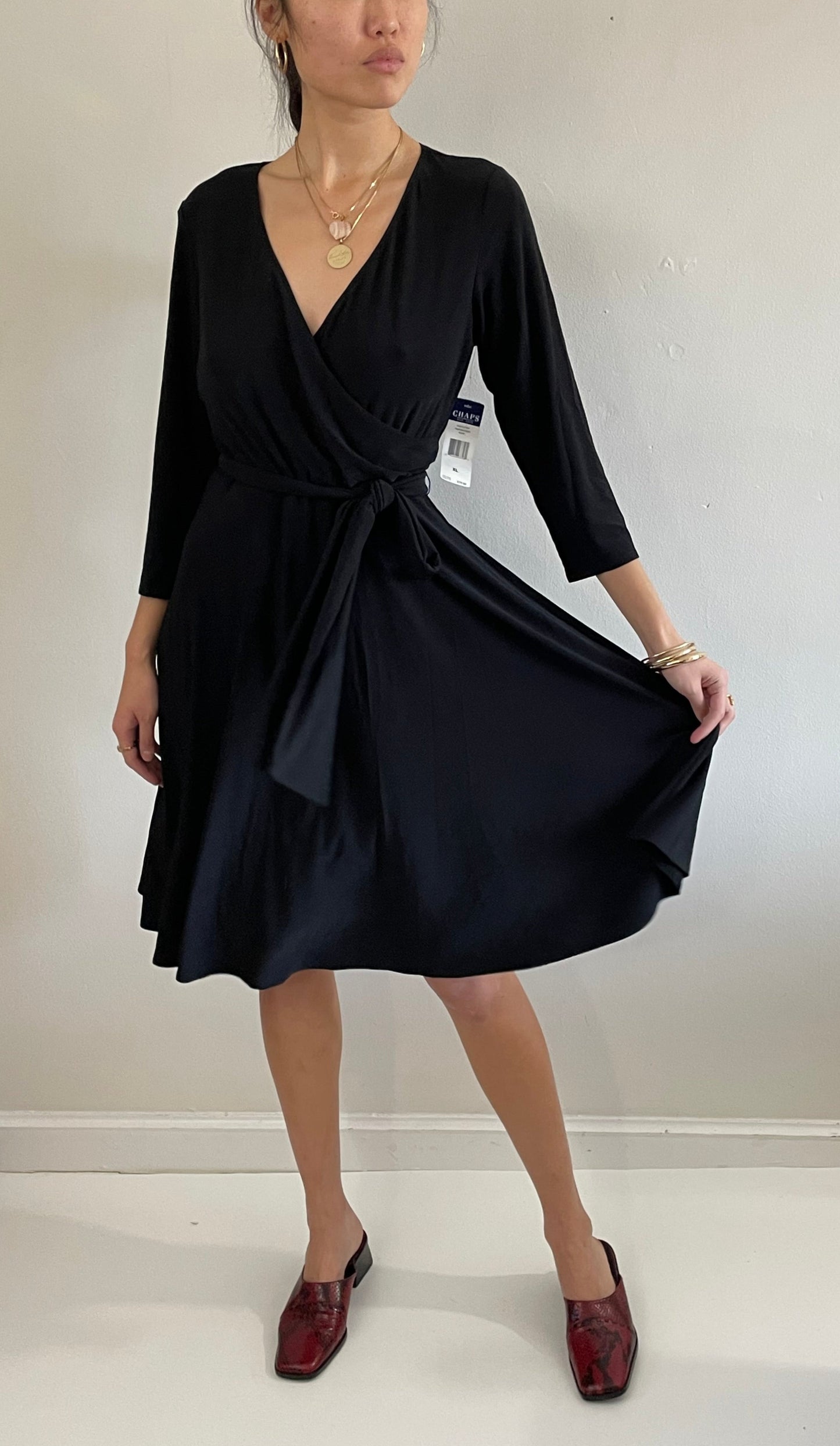 vintage y2k Ralph Lauren surplice neckline wrap dress