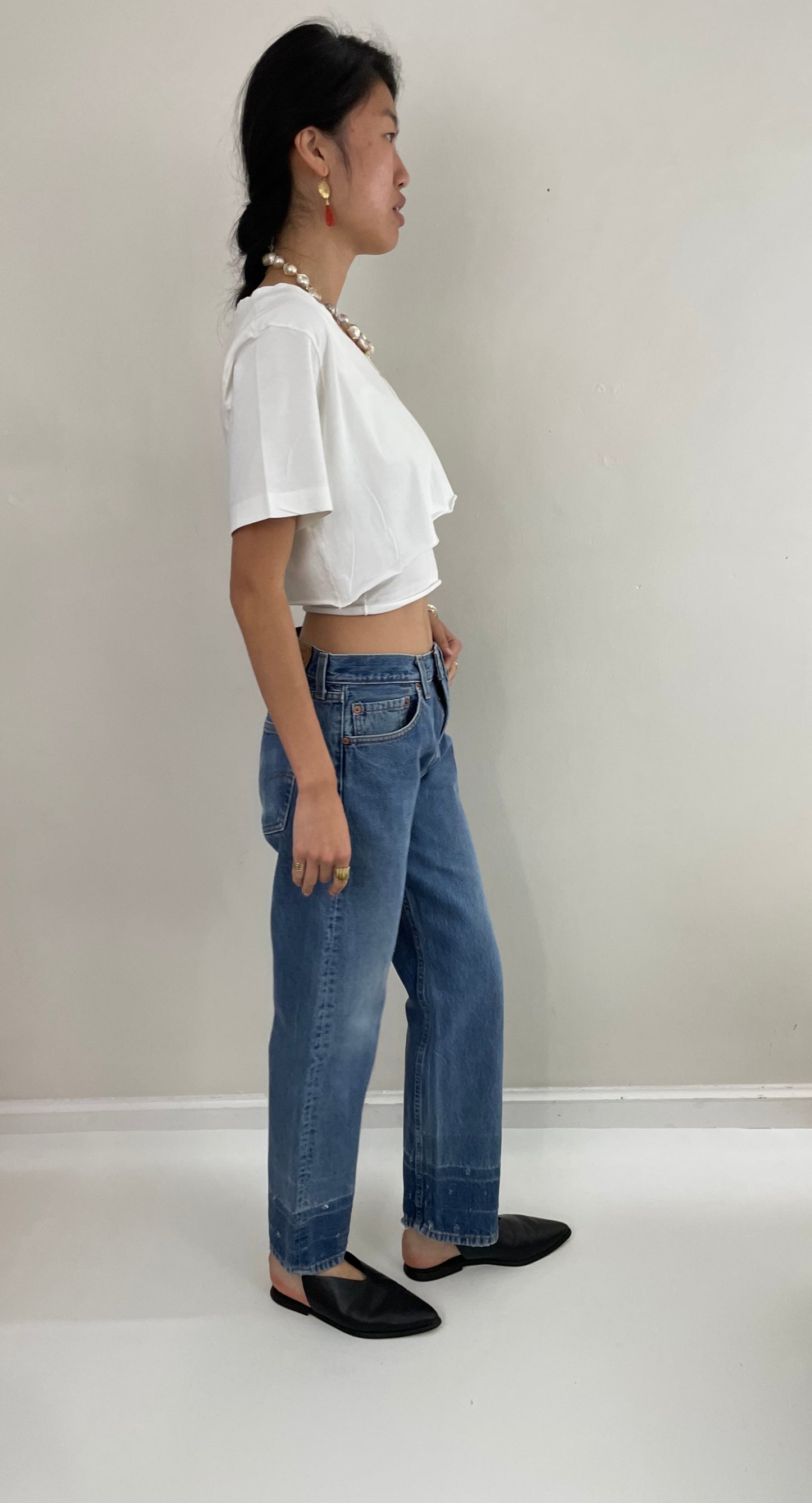Vintage 80s Levi's 501 medium wash button fly iconic red tab faded Levis jeans made in USA size 30 x 30
