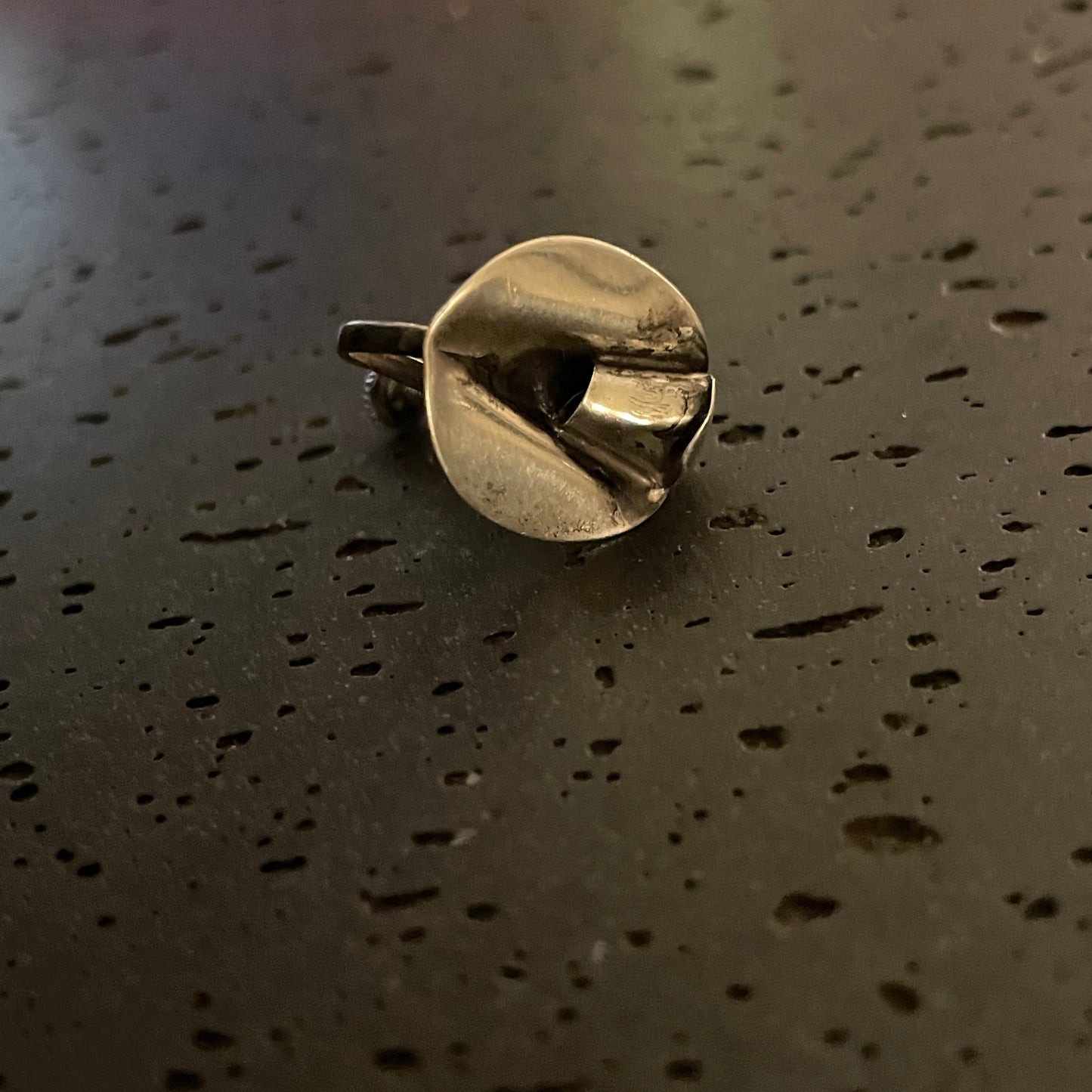 vintage 50s Scandinavian earrings | sterling silver 925 handcrafted modernist Nordic sculptural screw back earrings