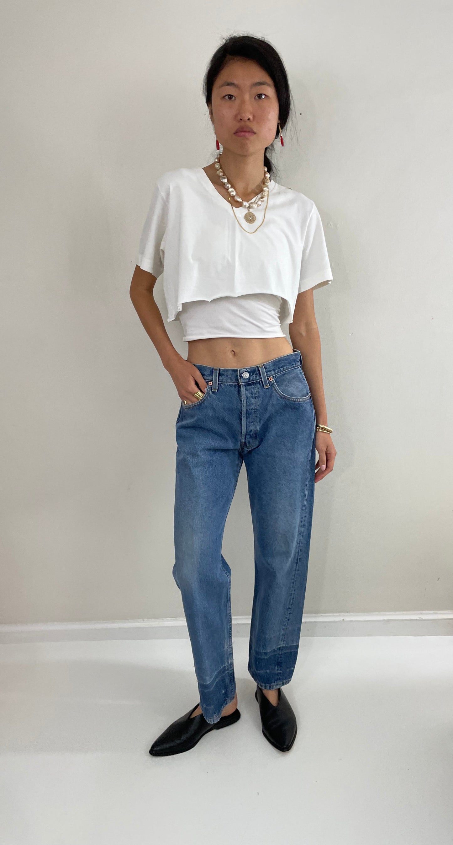 Vintage 80s Levi's 501 medium wash button fly iconic red tab faded Levis jeans made in USA size 30 x 30