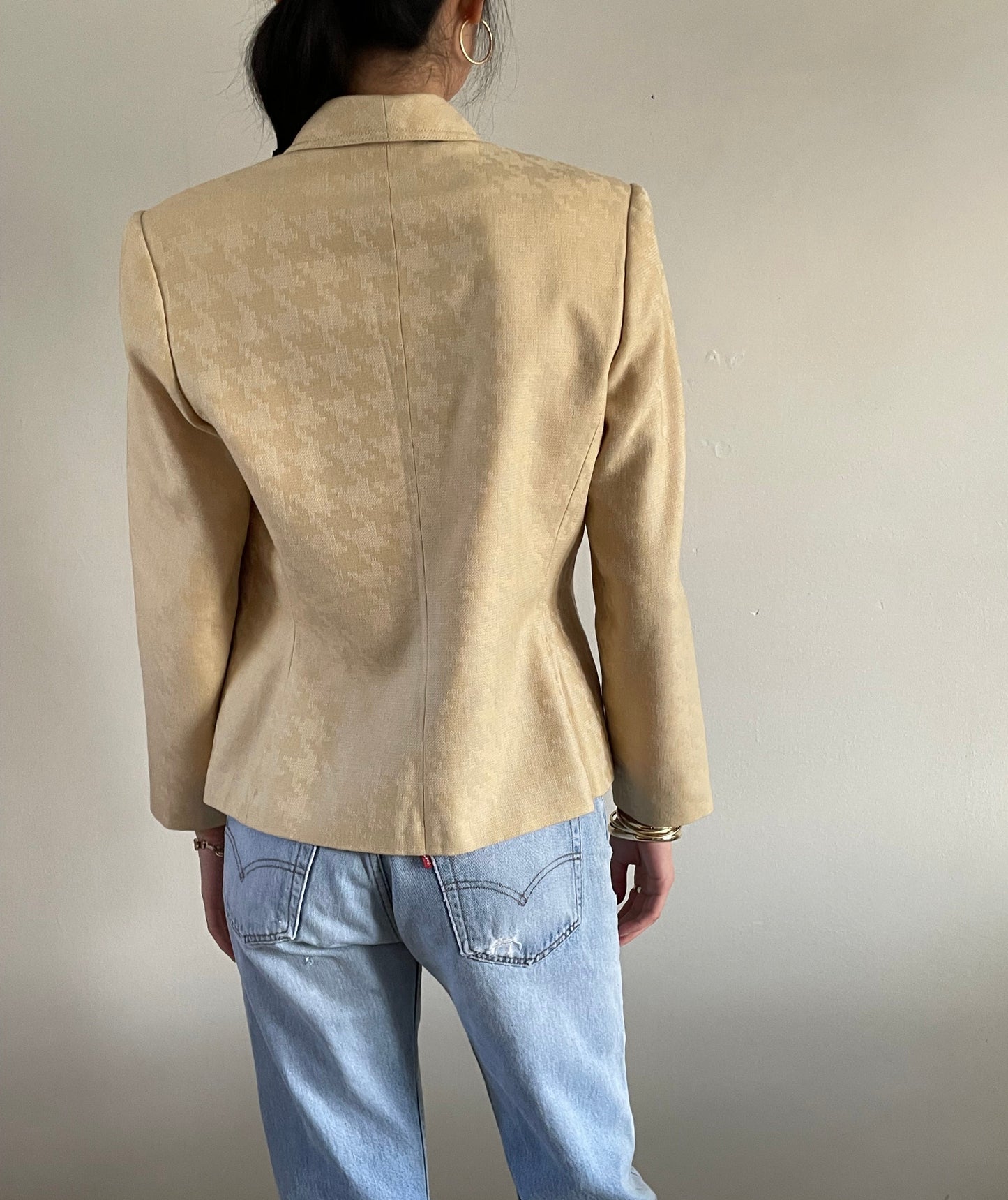 vintage 90s all season wool buttercream Nipon blazer M