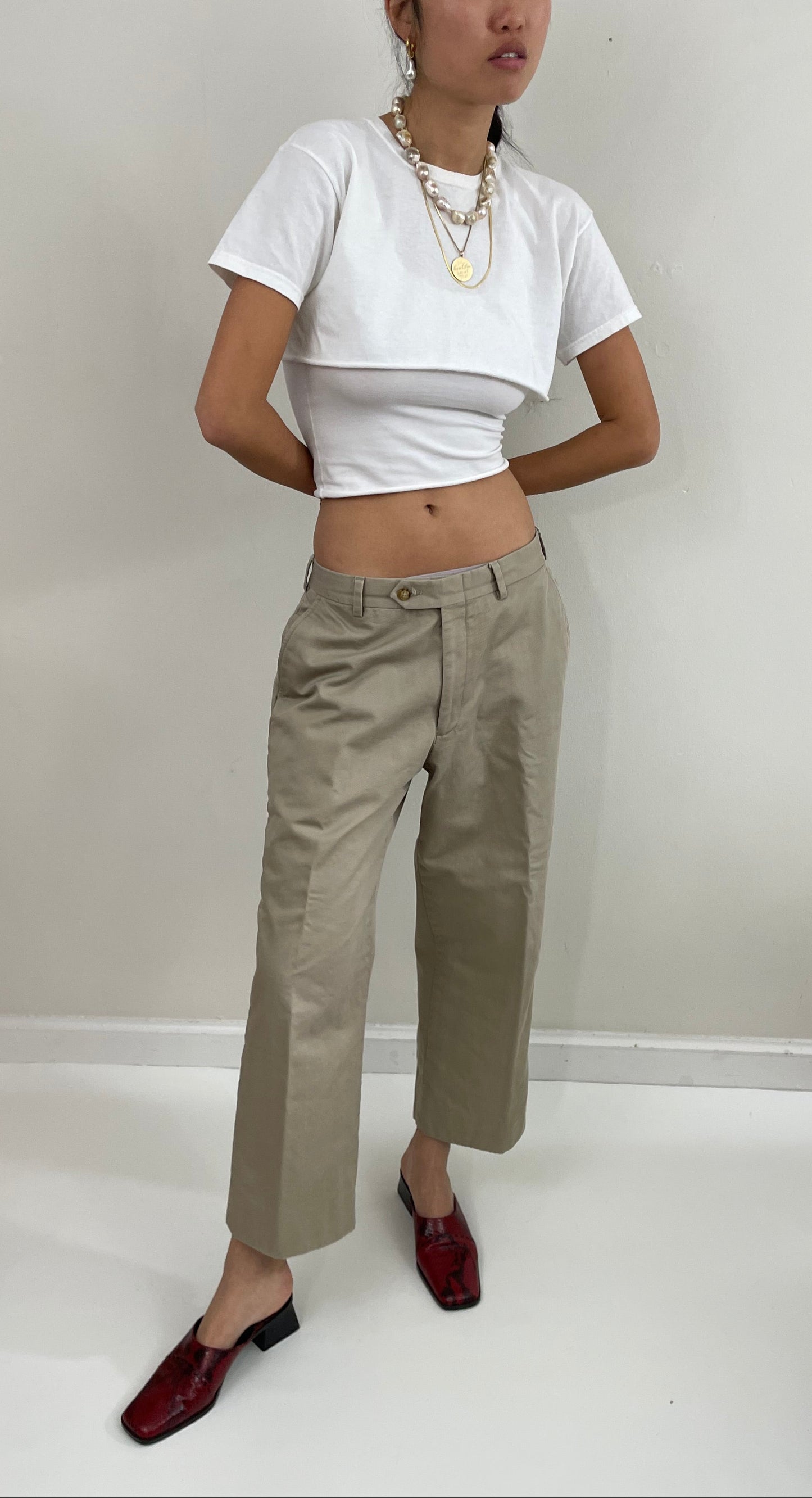 Vintage 90s Flannel Lined Cotton Khaki Chinos Cozy Preppy Insulated Pants 31