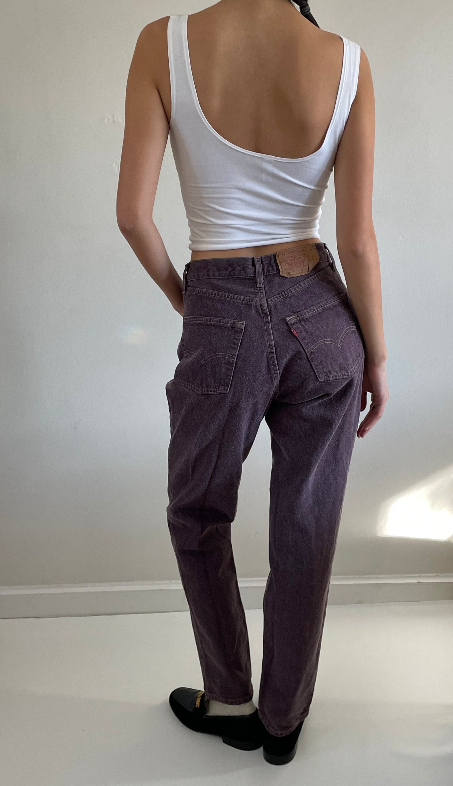 Vintage 80s Levi's button fly womens brown shrink to fit Levis 501 jeans size 29 x 32