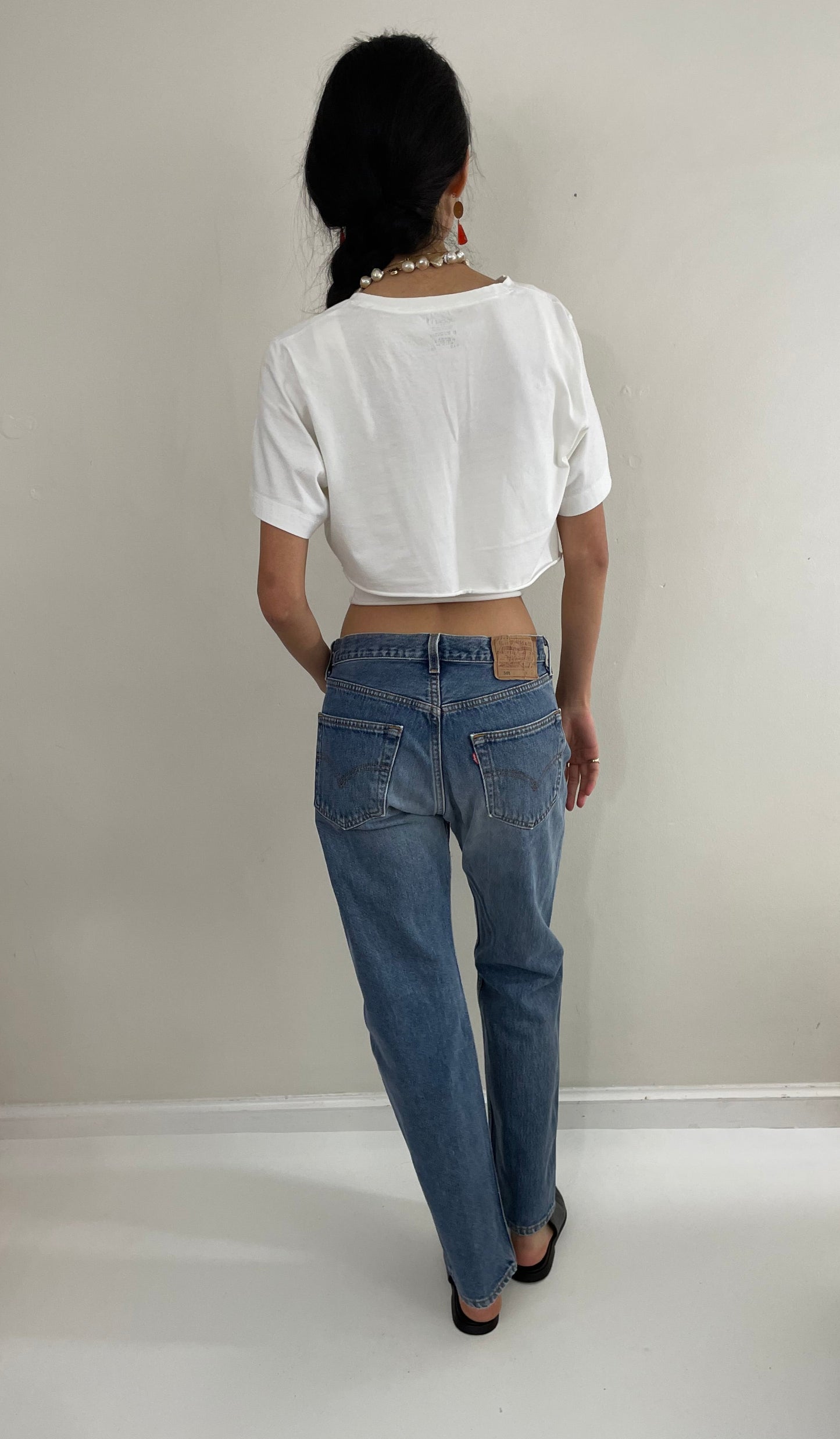 Vintage 80s Levi's 501 medium wash button fly iconic red tab Levis jeans made in USA size 30 x 30