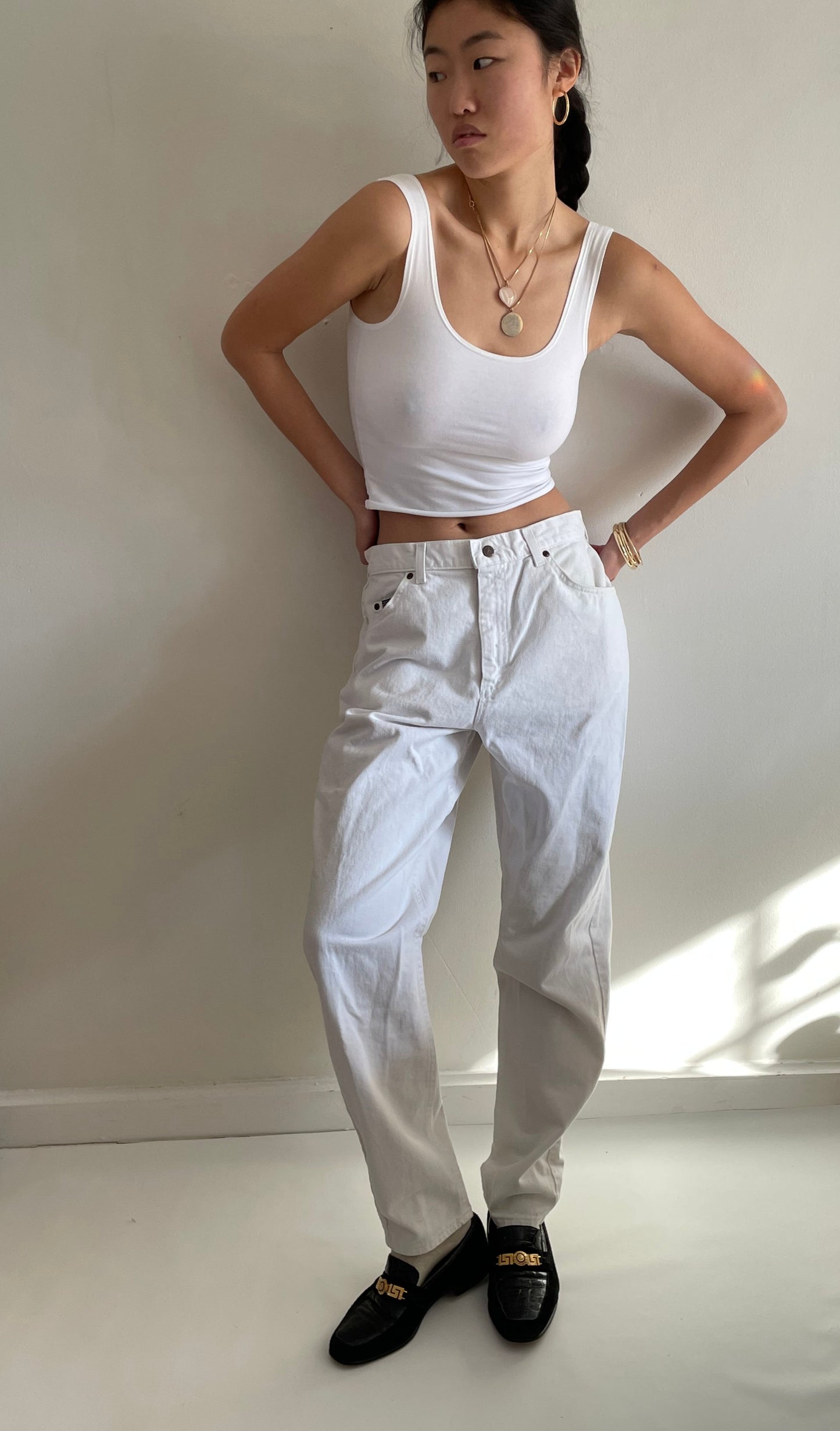 vintage white baggy jeans USA size 30