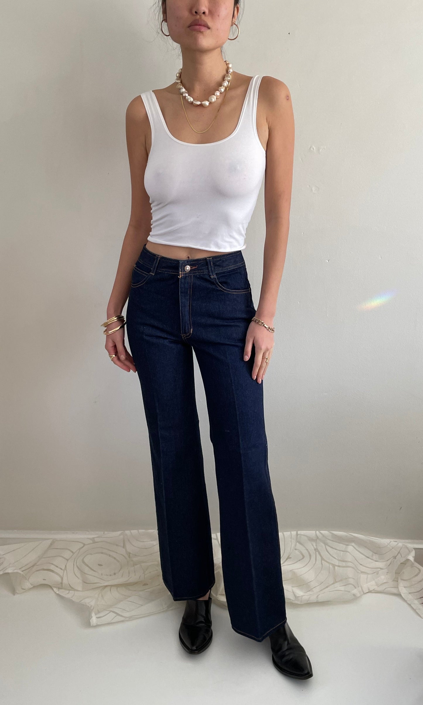 vintage 90s dark wash flared wide leg Deadstock NWT Swing Jeans | size 26 waist