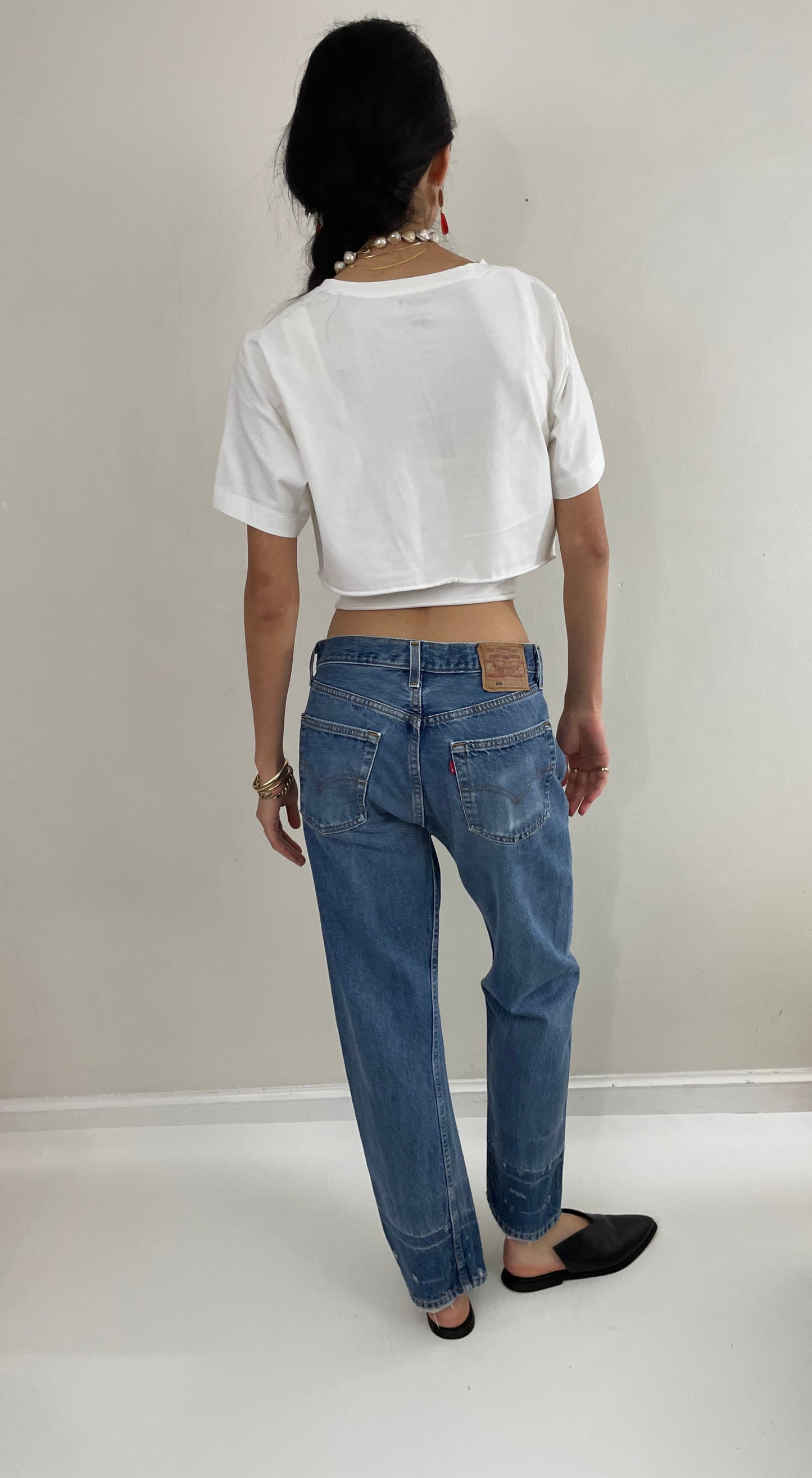 Vintage 80s Levi's 501 medium wash button fly iconic red tab faded Levis jeans made in USA size 30 x 30
