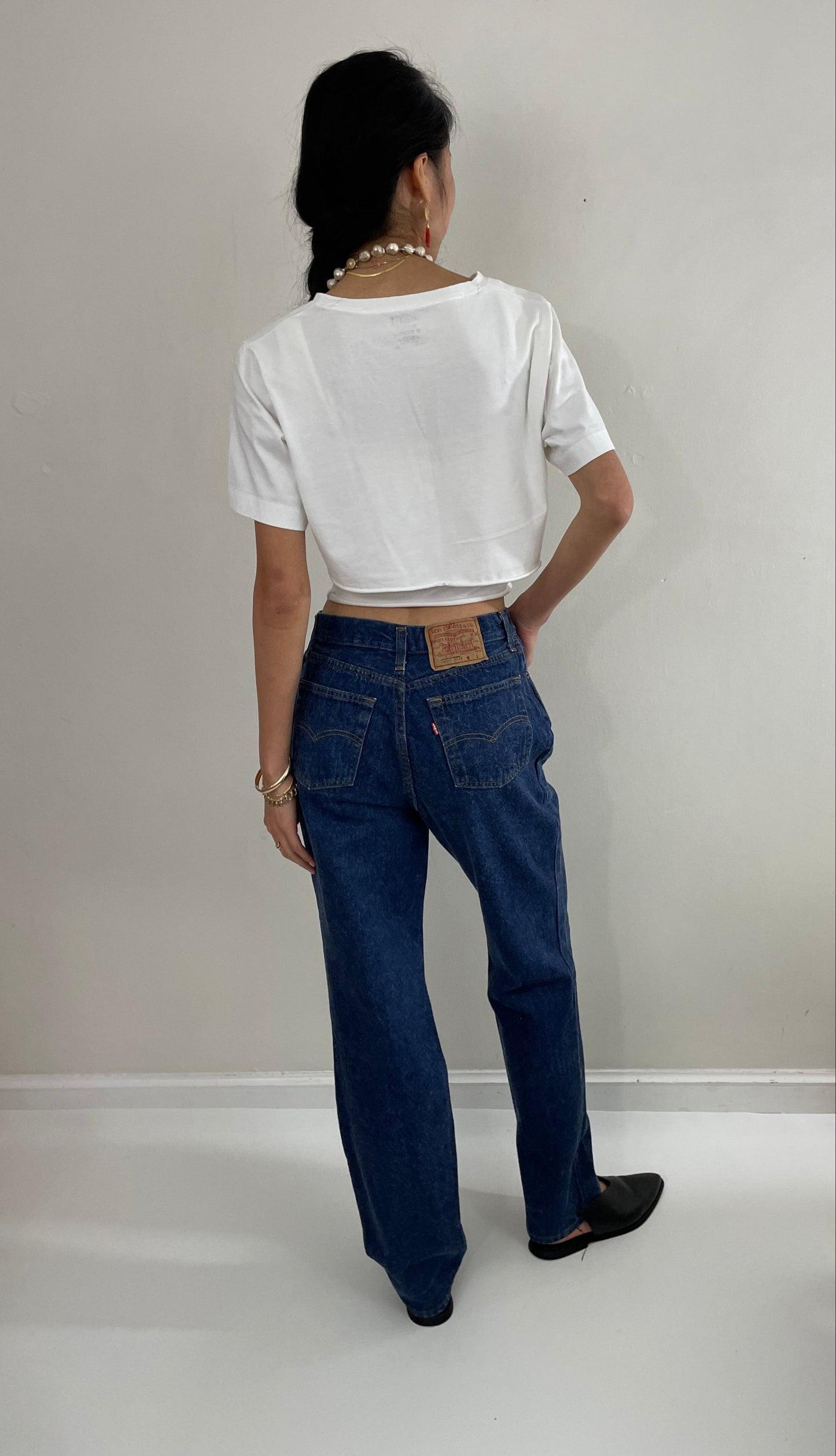 Vintage 80s Levi's shrink to fit medium wash petite Levis jeans for women made in USA 27 x 32