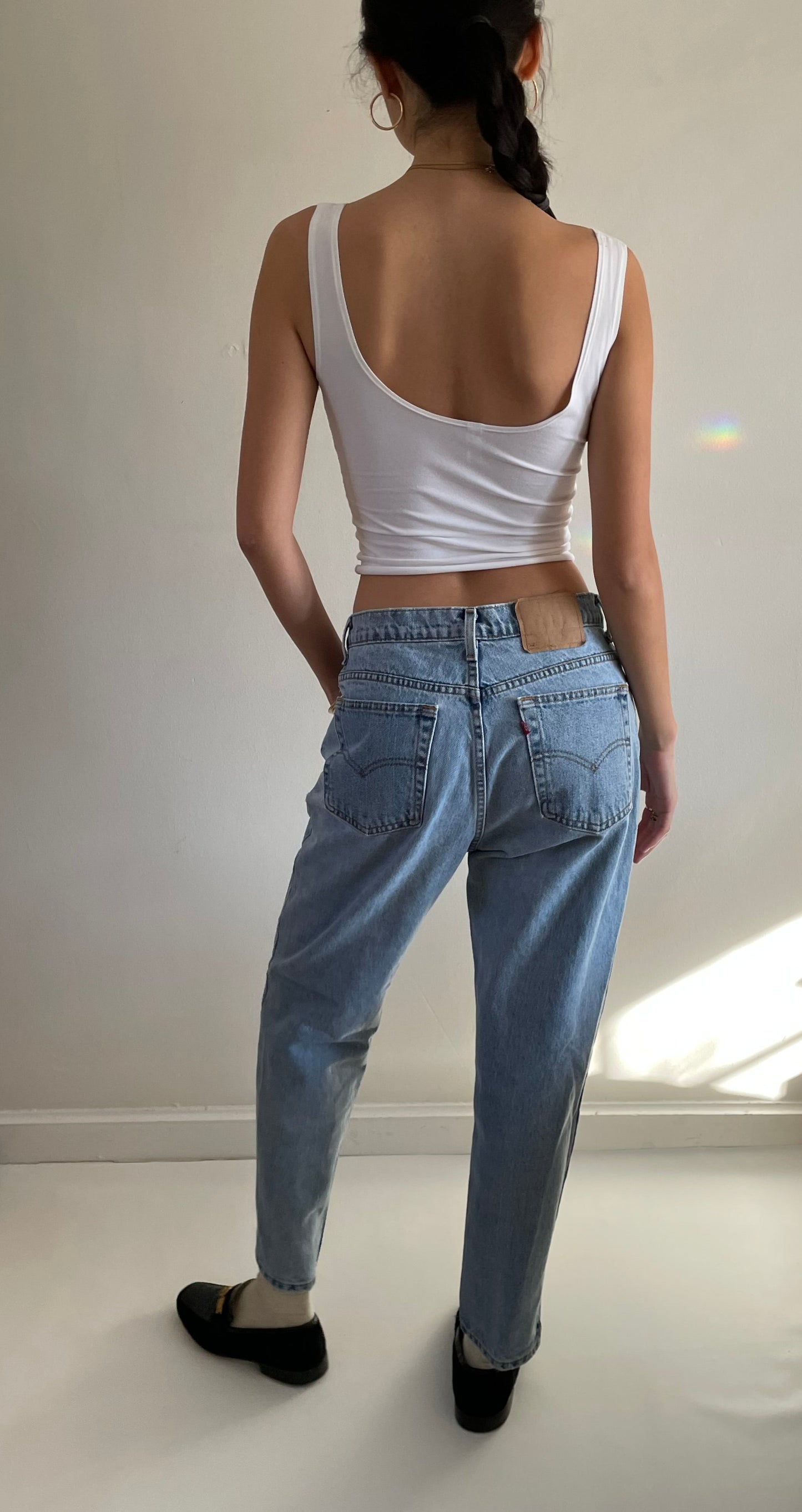 Levi's 525 light stonewash high waisted zipper fly boyfriend Levis jeans size 30