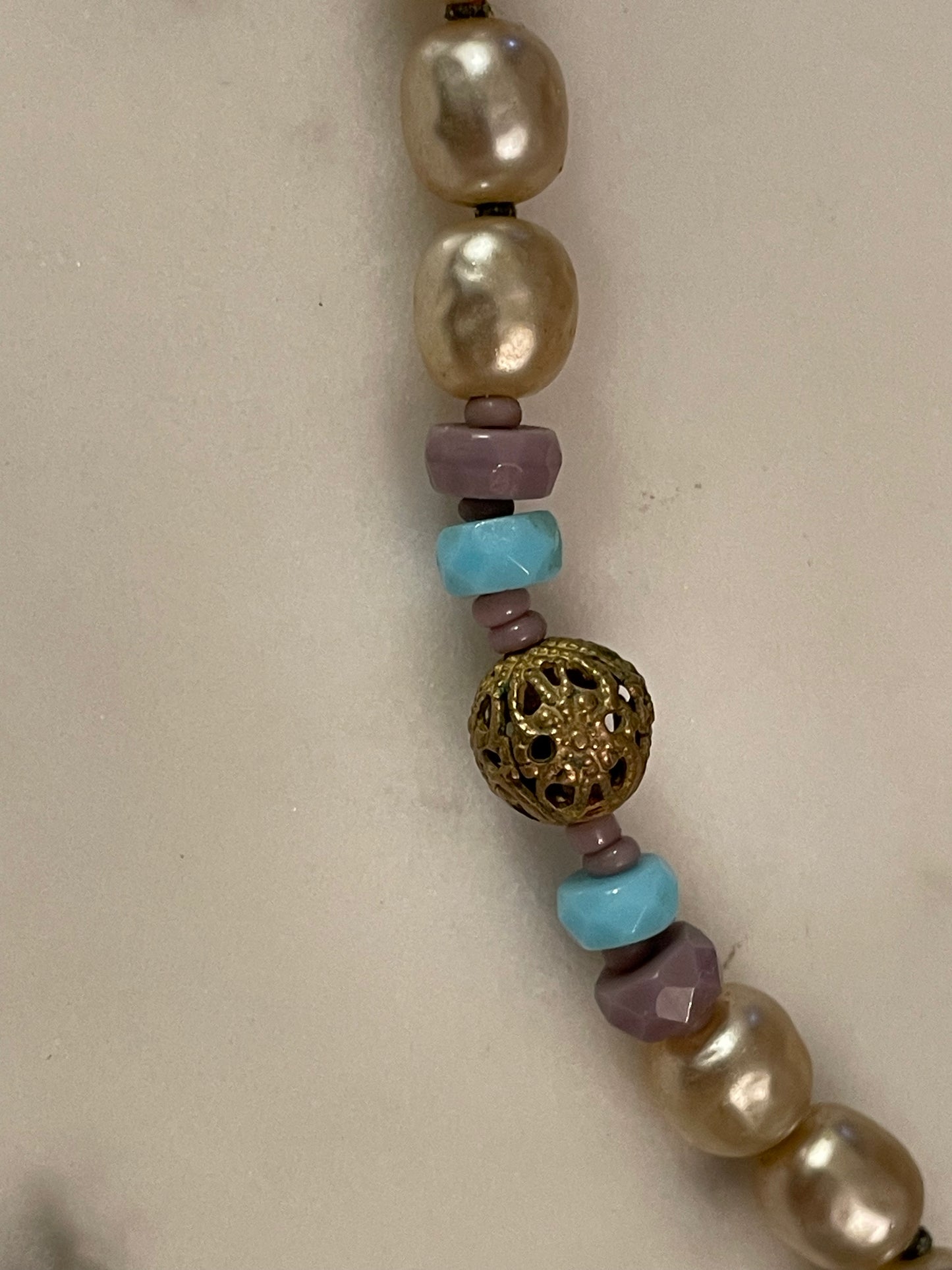 vintage signed Miriam Haskell beaded opera length necklace | vintage jewelry