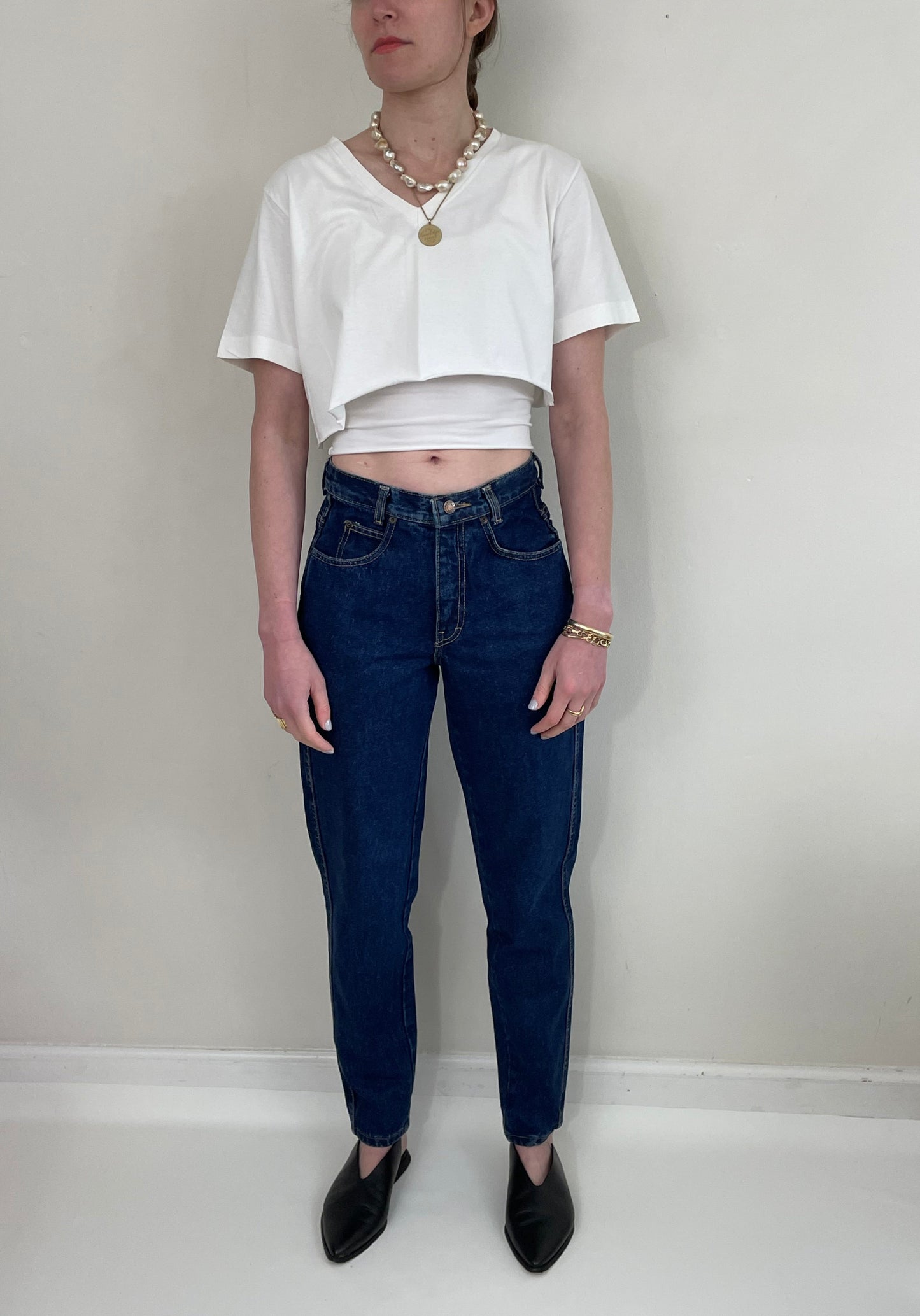 vintage 90s Calvin Klein medium dark wash American designer jeans made USA | size 27 x 32