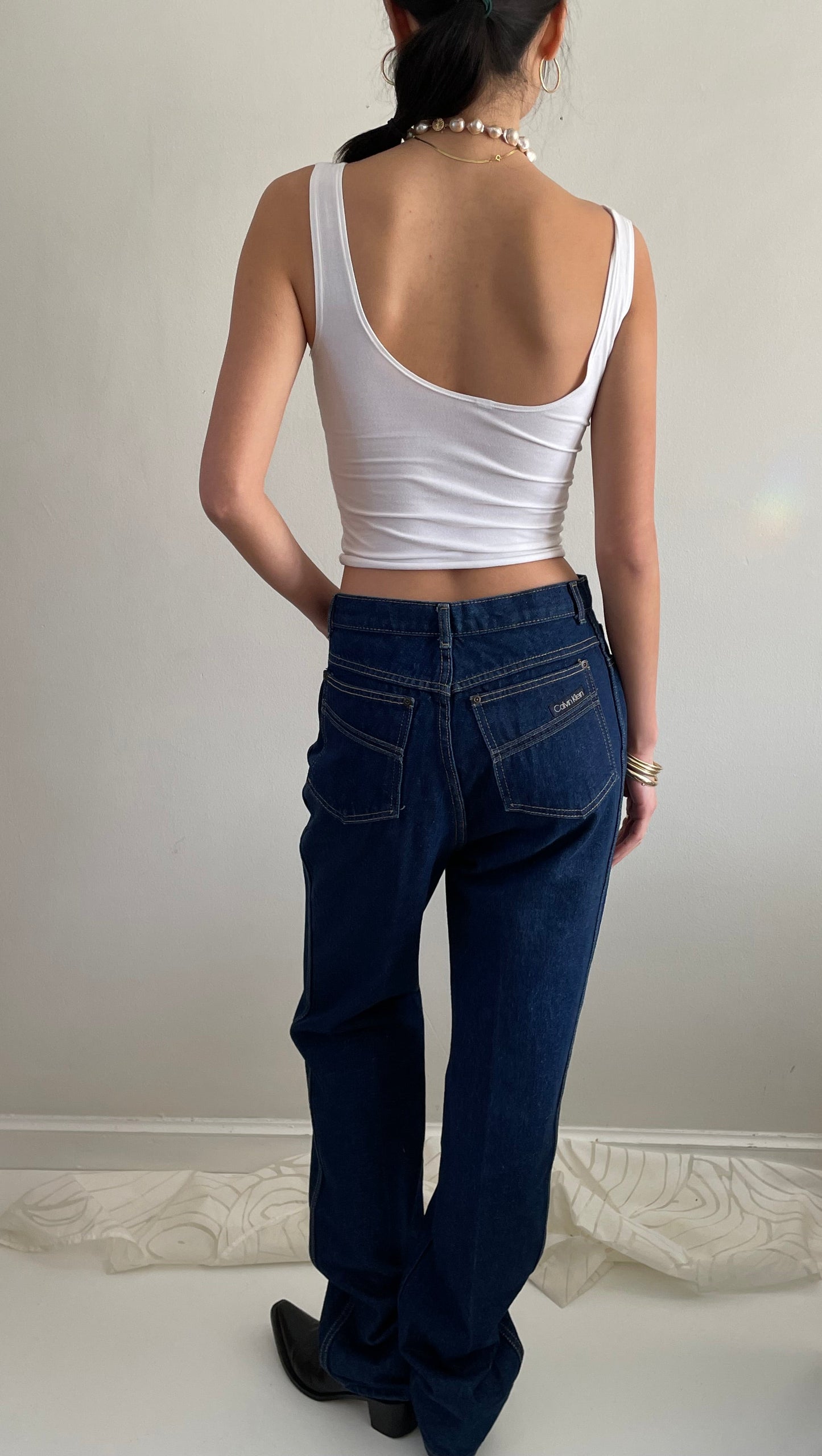 Vintage 90s Calvin Klein Tall Designer Jeans made USA 29x35