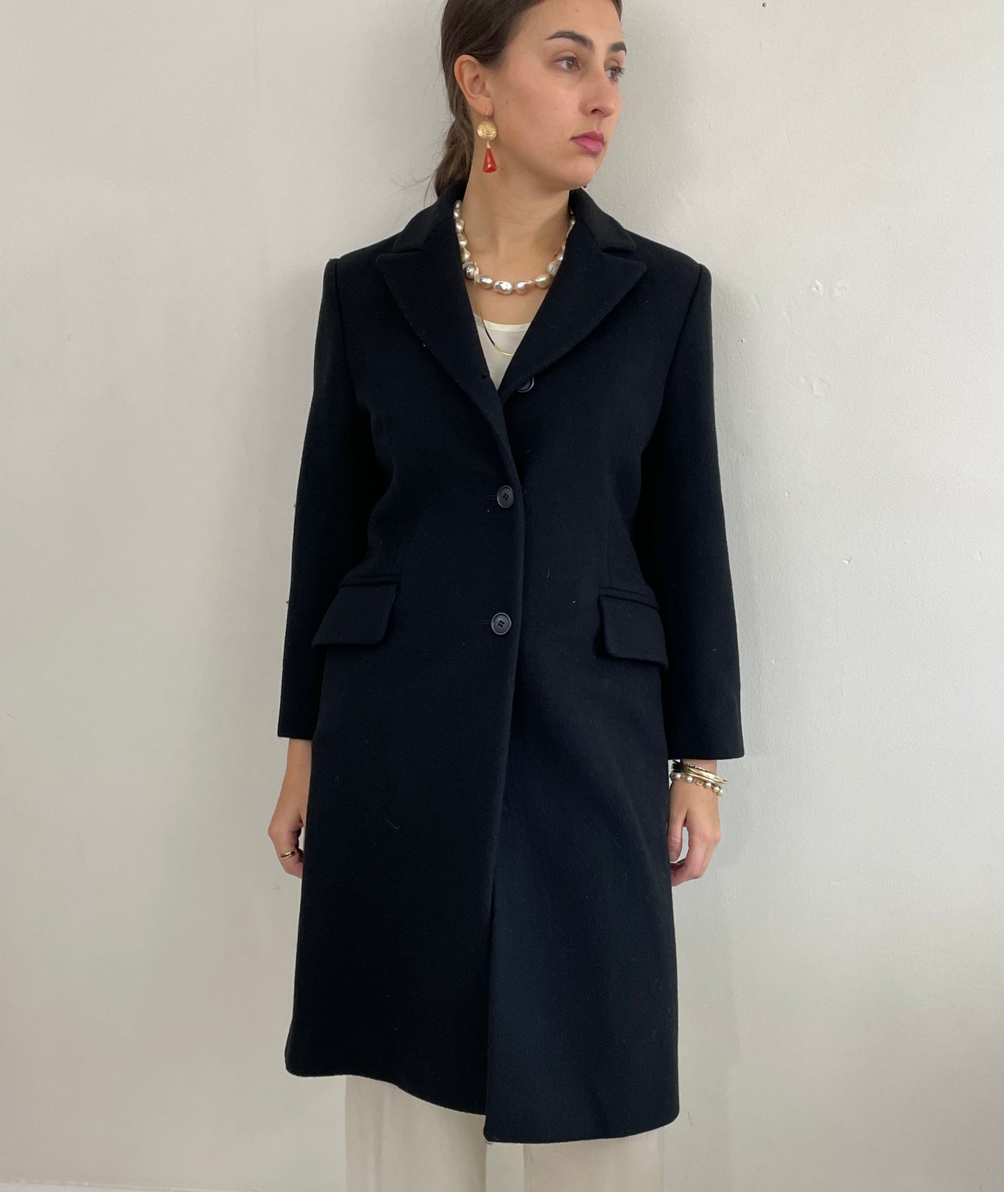 Vintage 90s Perry Ellis Merino Wool Overcoat Winter Coat