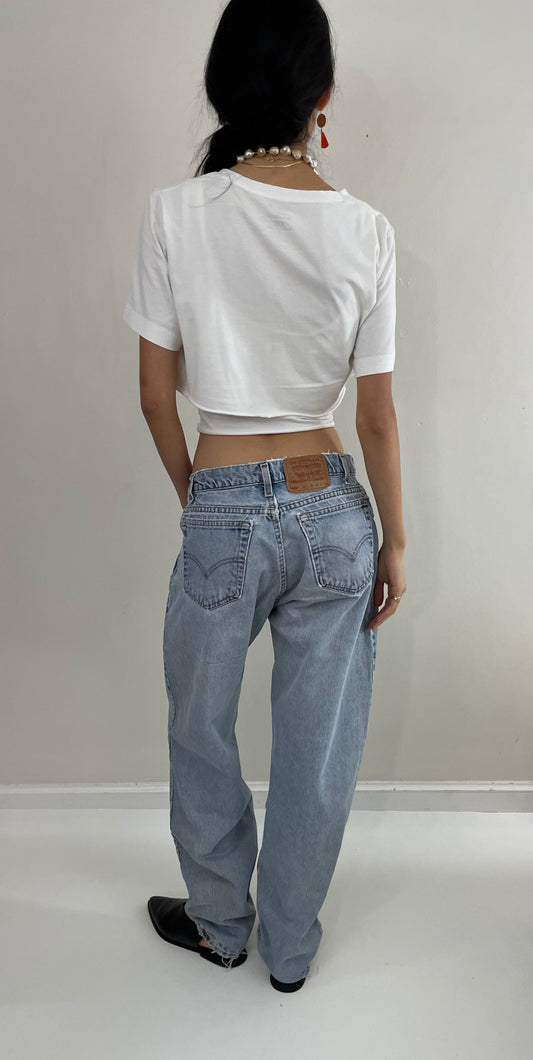 vintage 80s Levi's 560 faded loose fit relaxed Tall Levis jeans made in USA size 31 x 34