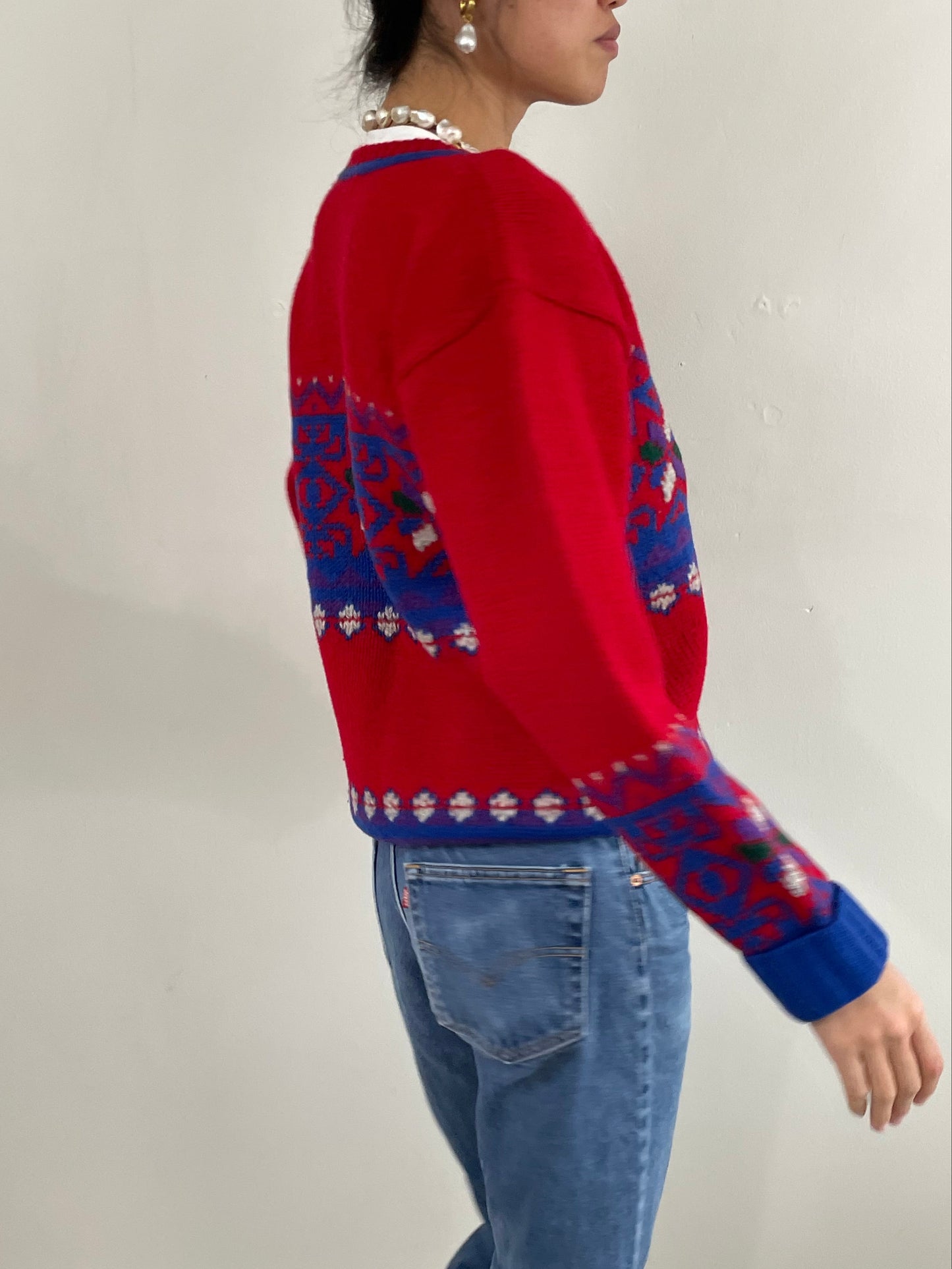 Vintage Ralph Lauren Fair Isle Hand Knit Wool Sweater
