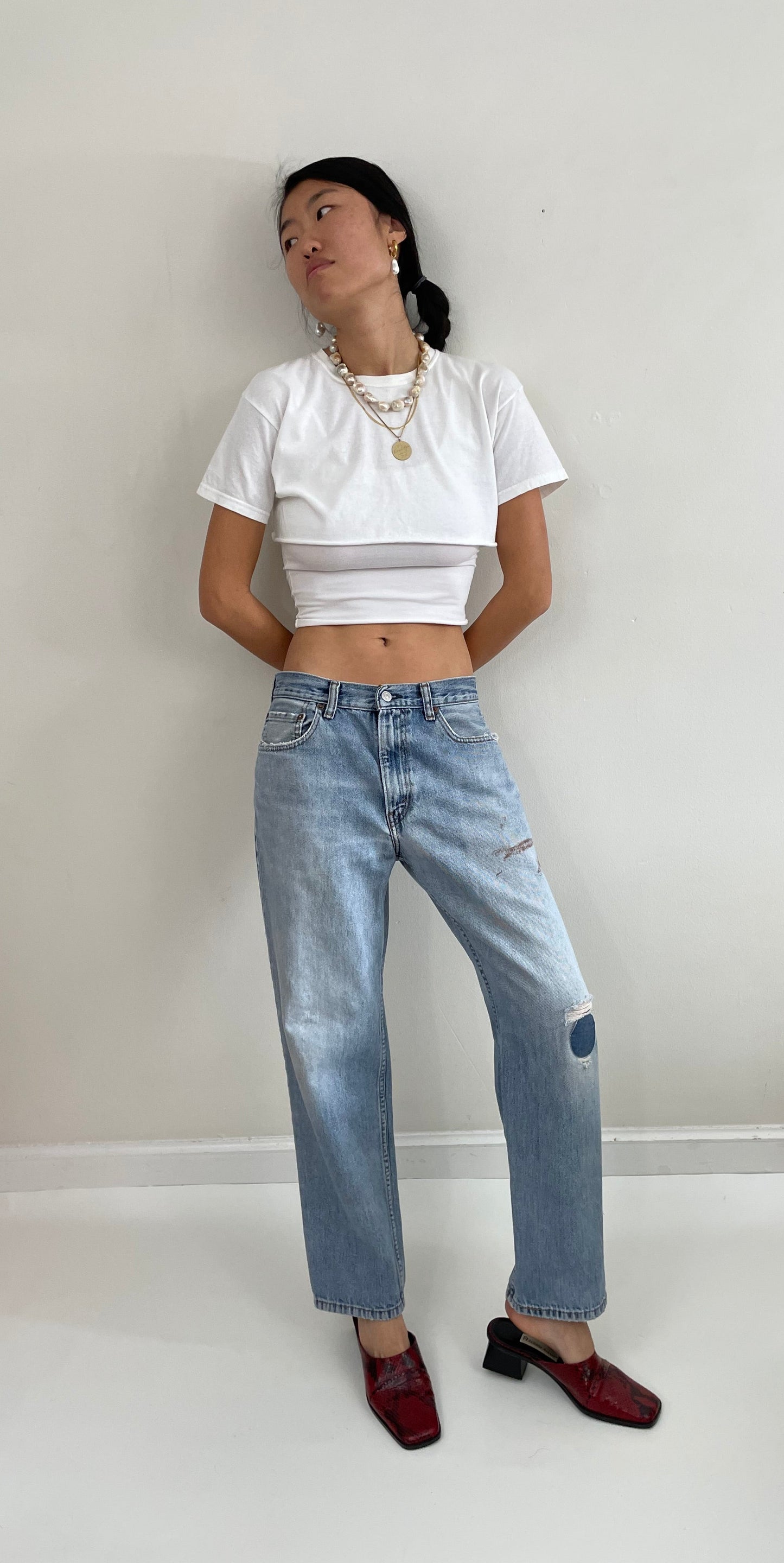 Vintage Levi's 550 Soft Faded Patched Levis Jeans 30x28