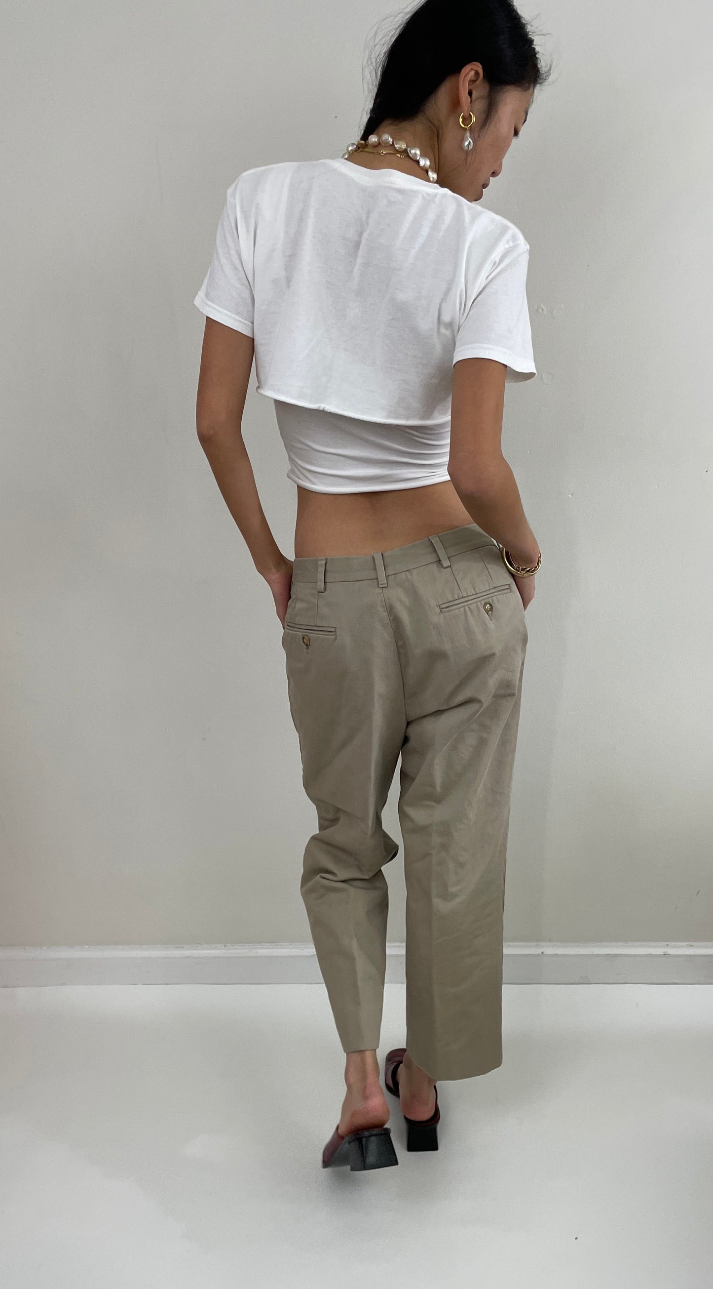 Vintage 90s Flannel Lined Cotton Khaki Chinos Cozy Preppy Insulated Pants 31