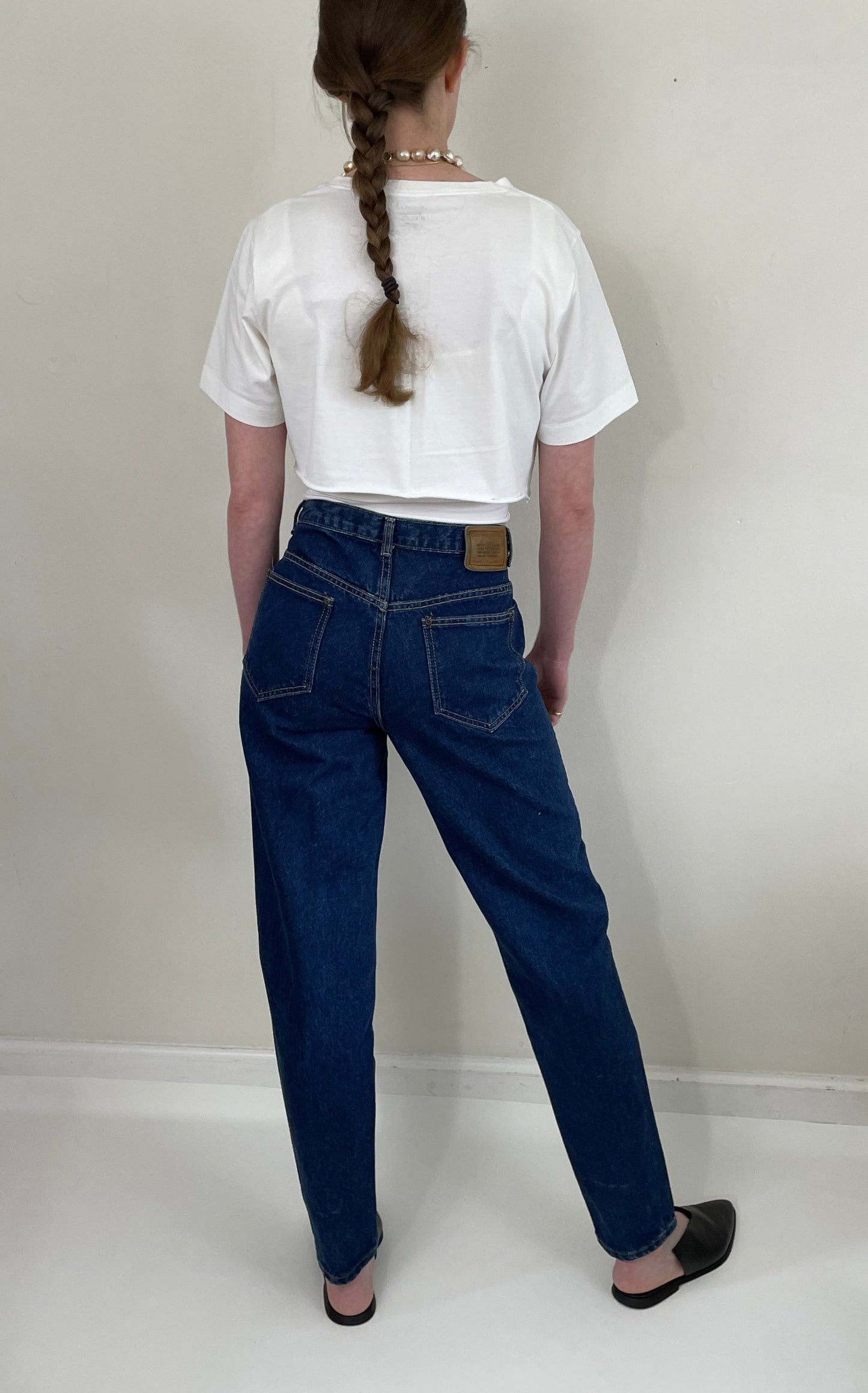 vintage 90s Calvin Klein medium dark wash American designer jeans made USA | size 27 x 32