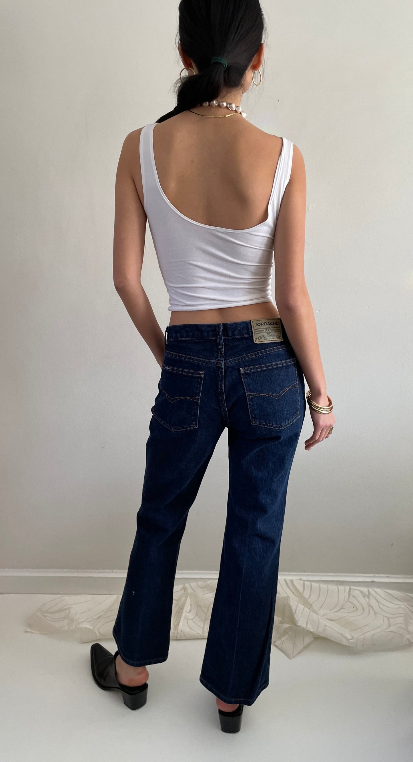 vintage 90s Jordache flared dark wash mid rise jeans