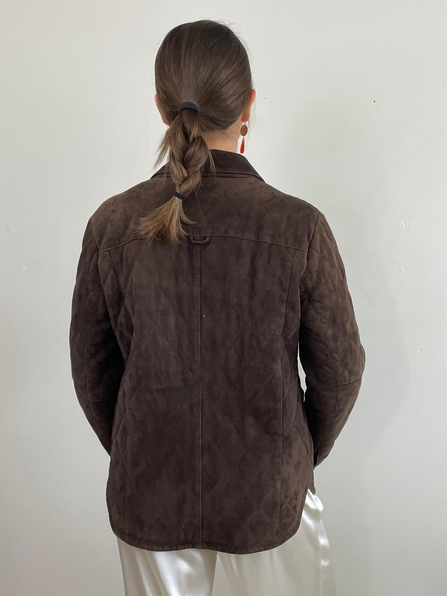 Vintage Paul Stuart Suede Jacket Quilted made in Italy 40