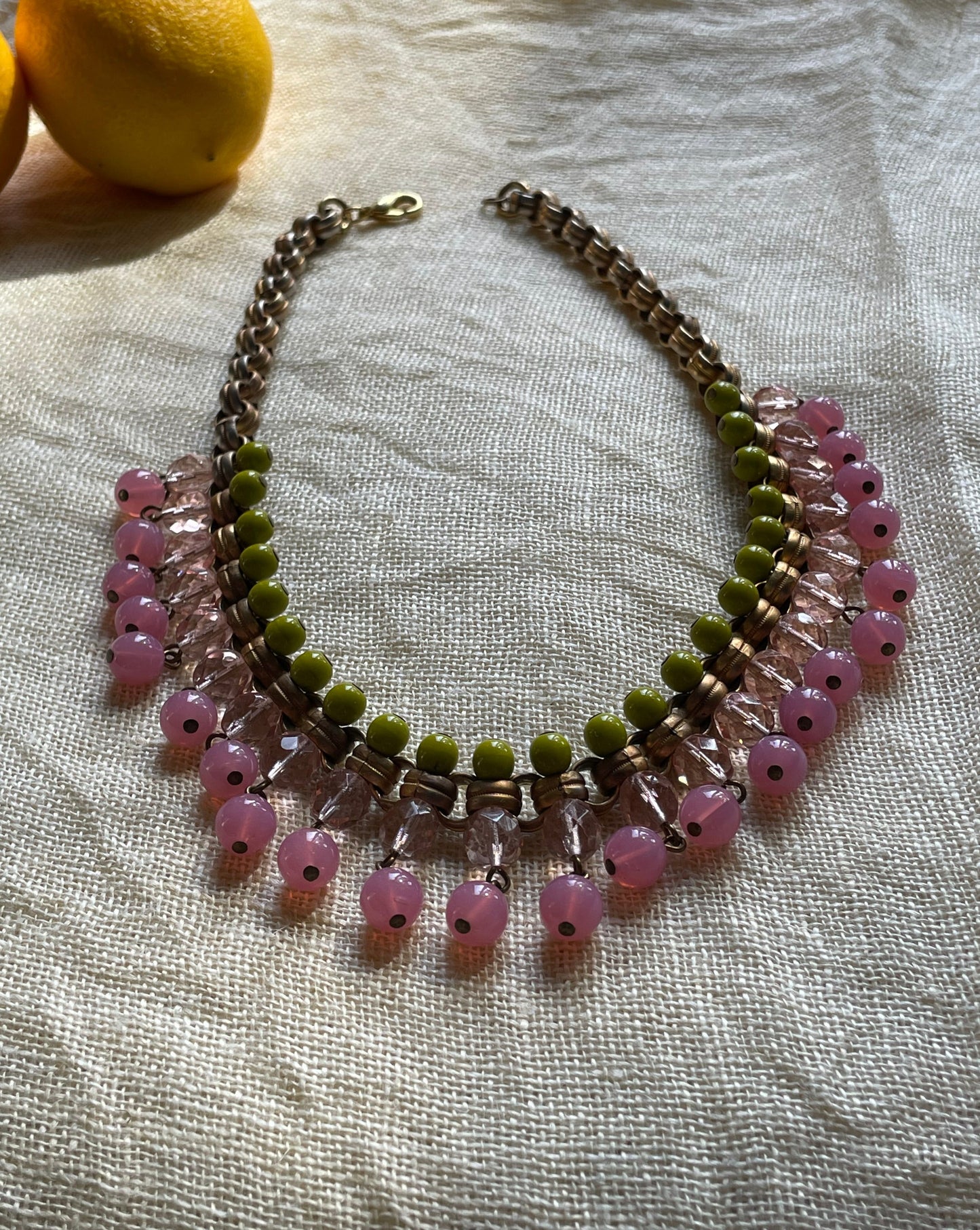 vintage Miriam Haskell beaded charm choker necklace | vintage jewelry