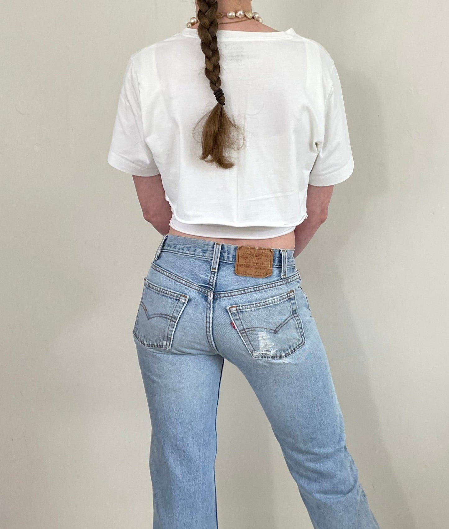 Vintage 80s Levi's 501 faded button fly jeans made in USA size 29 x 31