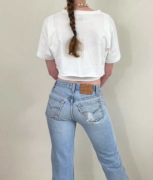 Vintage 80s Levi's 501 faded button fly jeans made in USA size 29 x 31