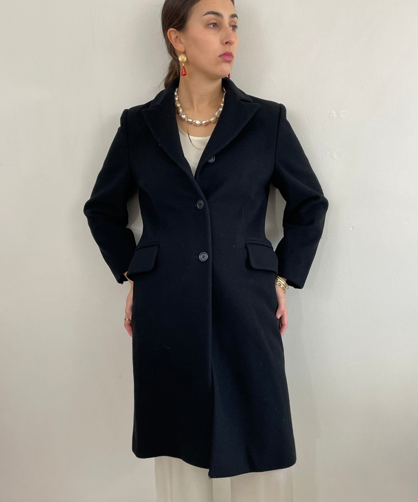 Vintage 90s Perry Ellis Merino Wool Overcoat Winter Coat