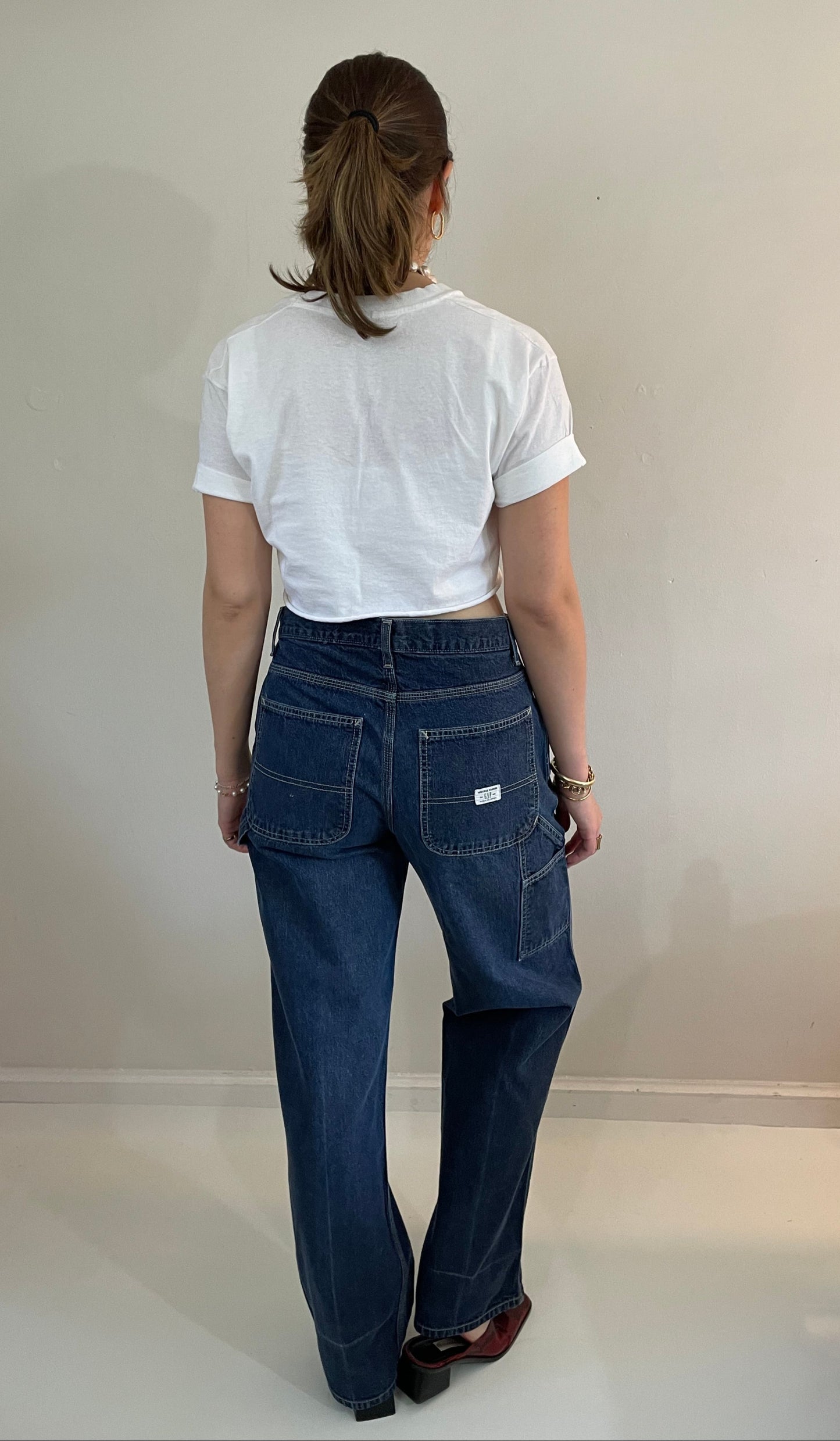 vintage 90s Gap Carpenter medium dark wash high waisted Utility Painters GAP denim jeans USA Waist 31