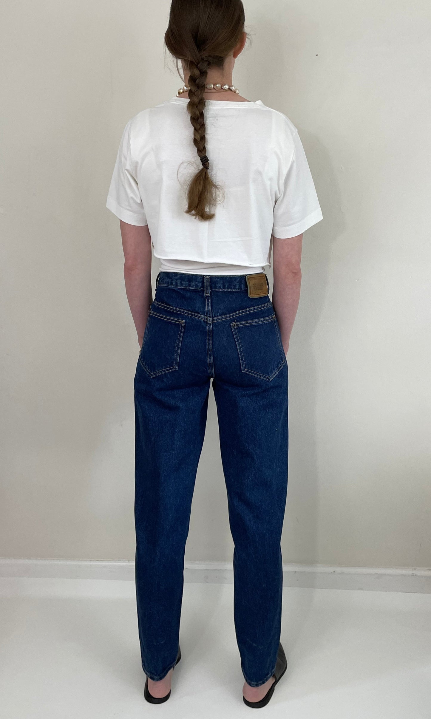 vintage 90s Calvin Klein medium dark wash American designer jeans made USA | size 27 x 32