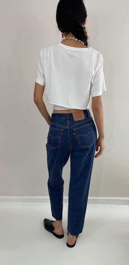 Vintage 80s Levi's 501 shrink to fit petite womens button fly dark wash Levis jeans size 27 x 27