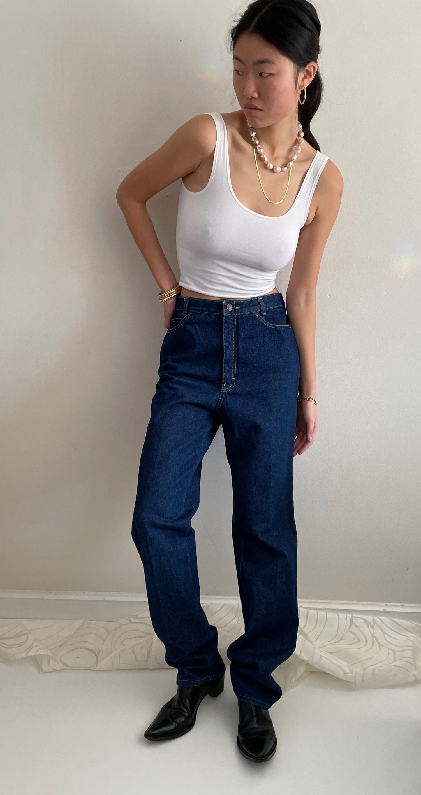 Vintage 90s Calvin Klein Tall Designer Jeans made USA 29x35
