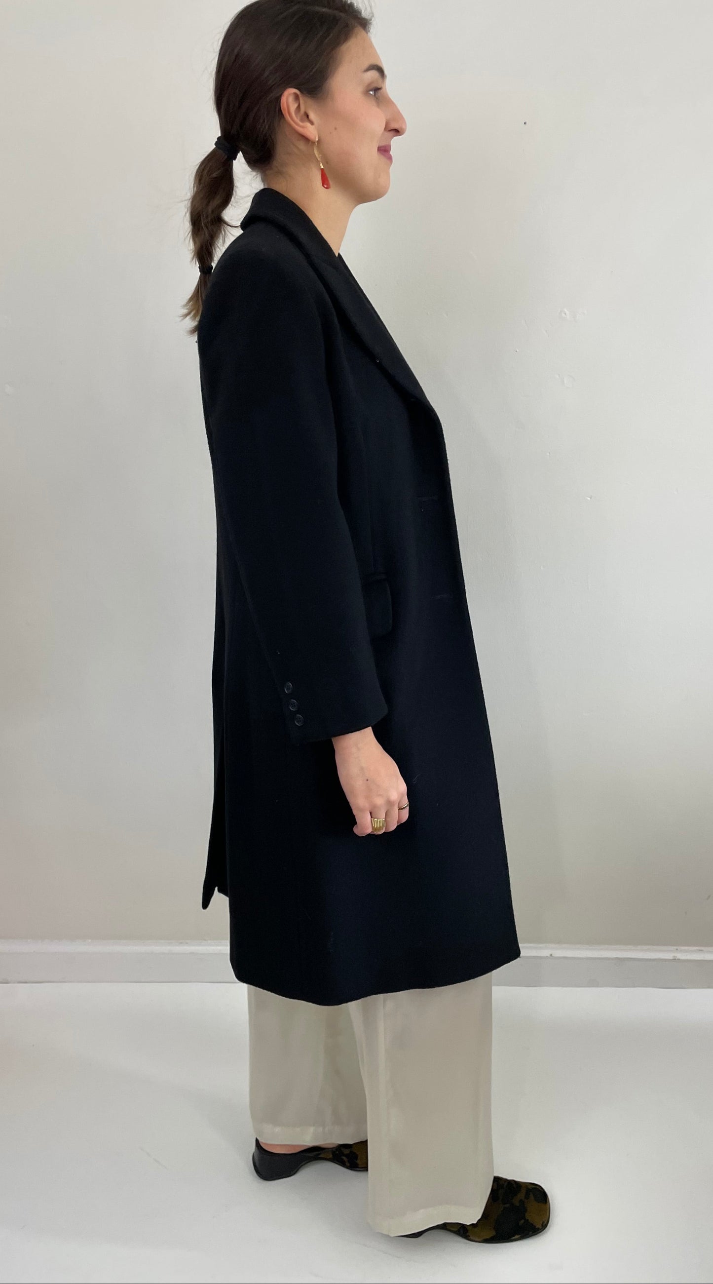 Vintage 90s Perry Ellis Merino Wool Overcoat Winter Coat