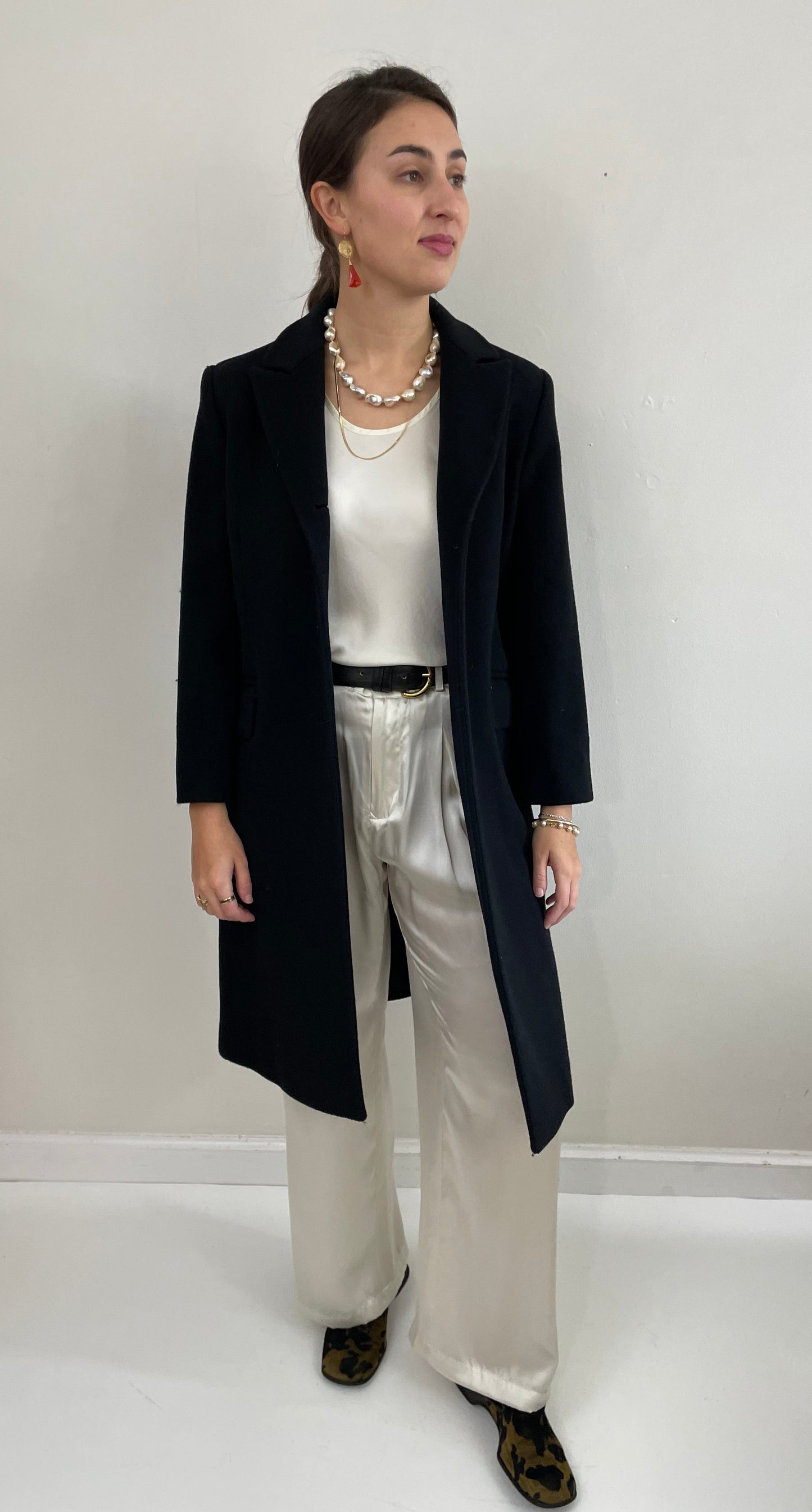 Vintage 90s Perry Ellis Merino Wool Overcoat Winter Coat